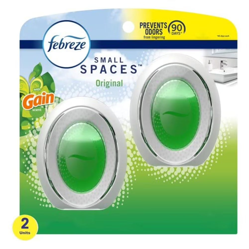 Febreze Odor-Eliminating Small Spaces Air Freshener, Gain Original Scent, 2