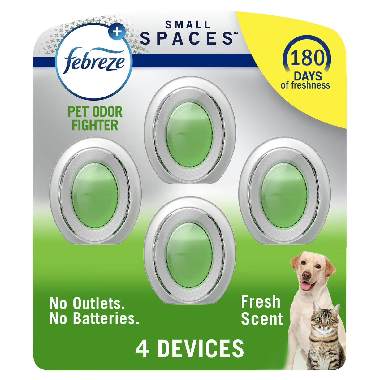 Febreze Small Spaces, Pet Air Freshener Alternative for Home, Fresh Scent, Odor