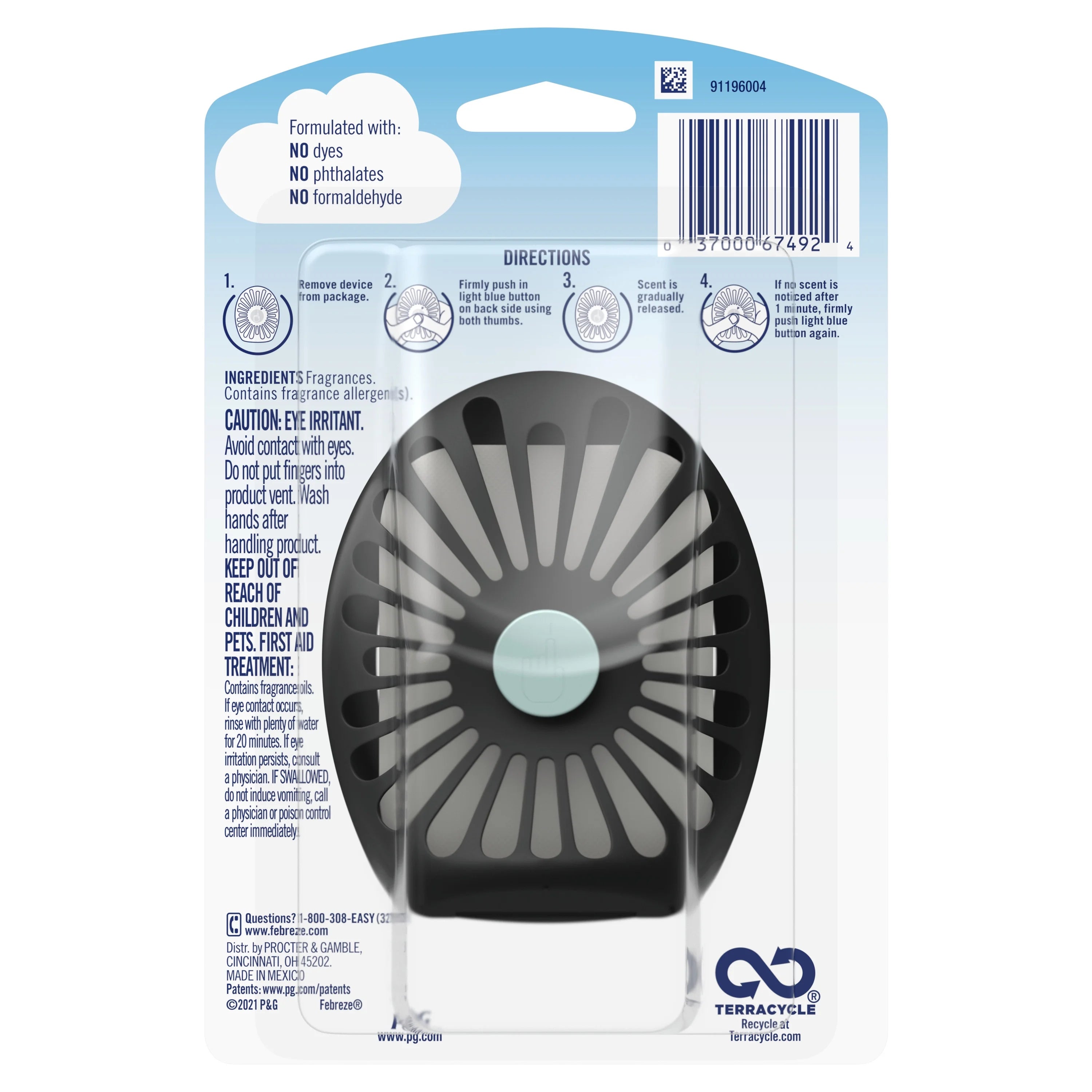 Febreze Odor Fighter Small Spaces Air Freshener Ocean, .25 fl oz - View 2