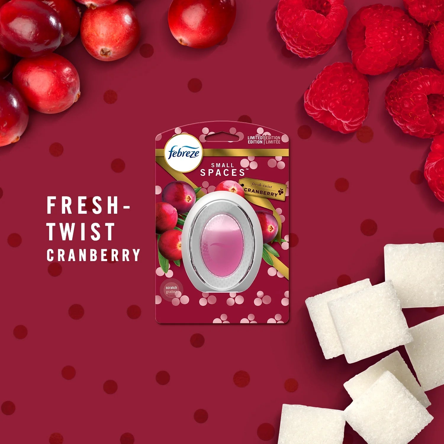 Febreze Small Spaces Odor-Eliminating Air Freshener Refill, Cranberry, 2 Ct - View 2