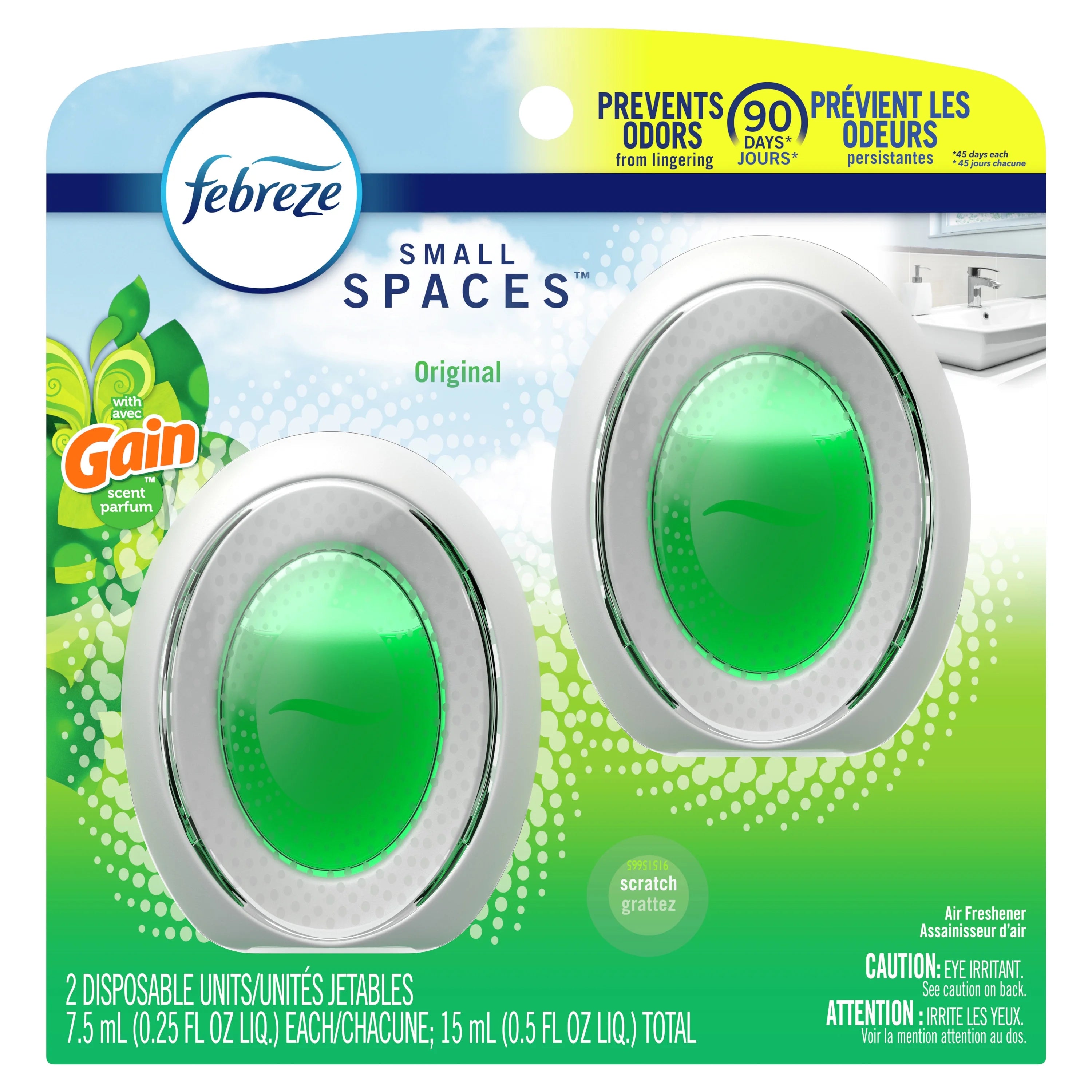 Febreze Small Spaces Air Freshener, Gain Original Scent, 2 Count - View 4