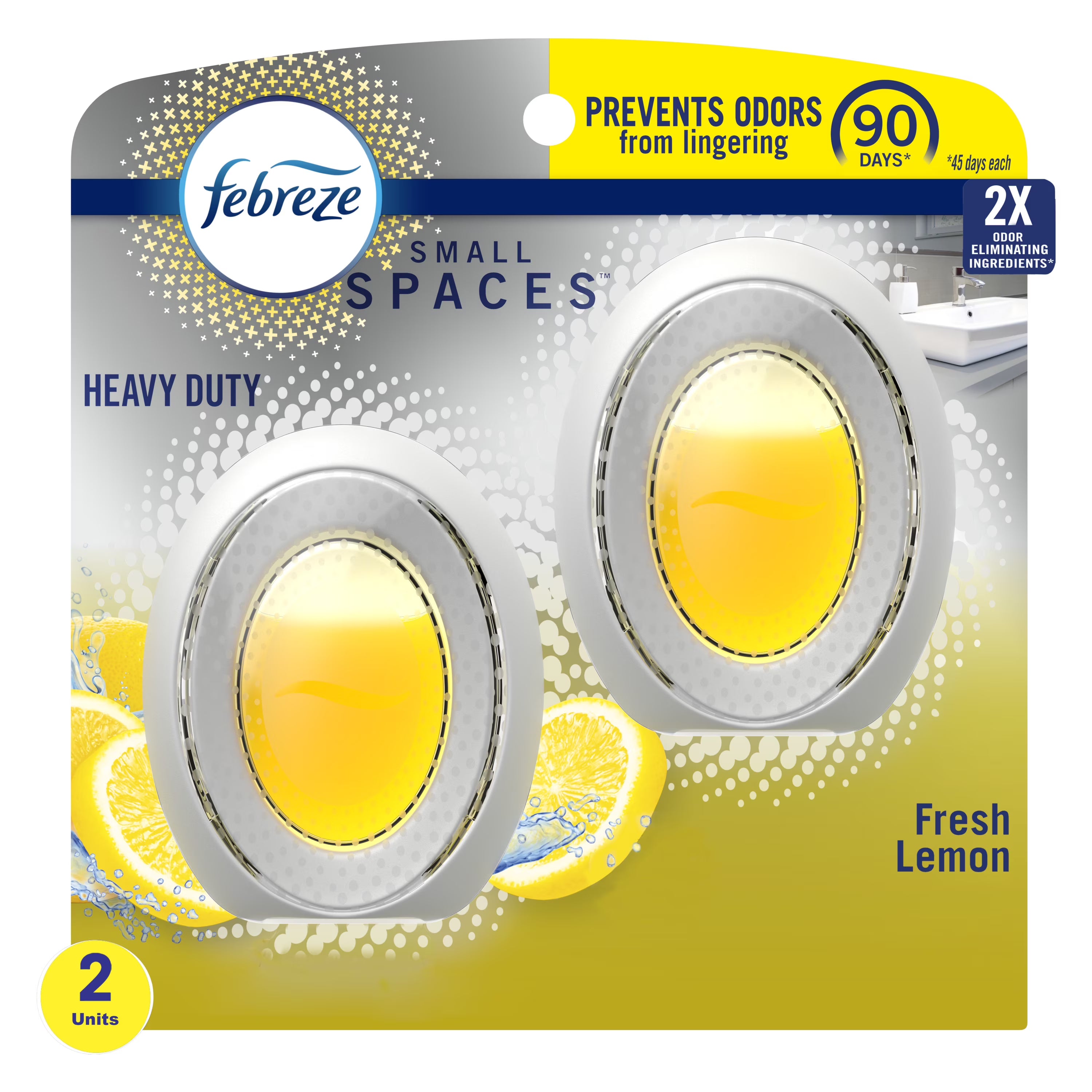 Febreze Small Spaces Air Freshener Heavy Duty Fresh Lemon, .25 fl. oz., Pack of