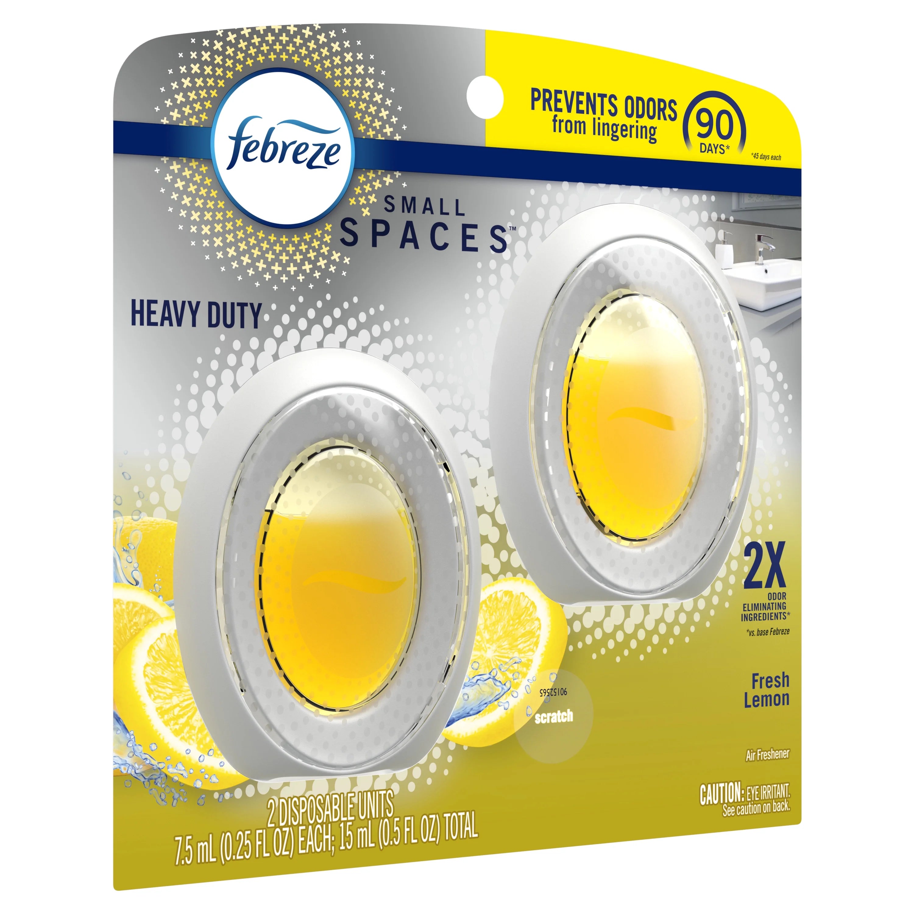 Febreze Small Spaces Air Freshener Heavy Duty Fresh Lemon, .25 fl. oz., Pack of - View 4