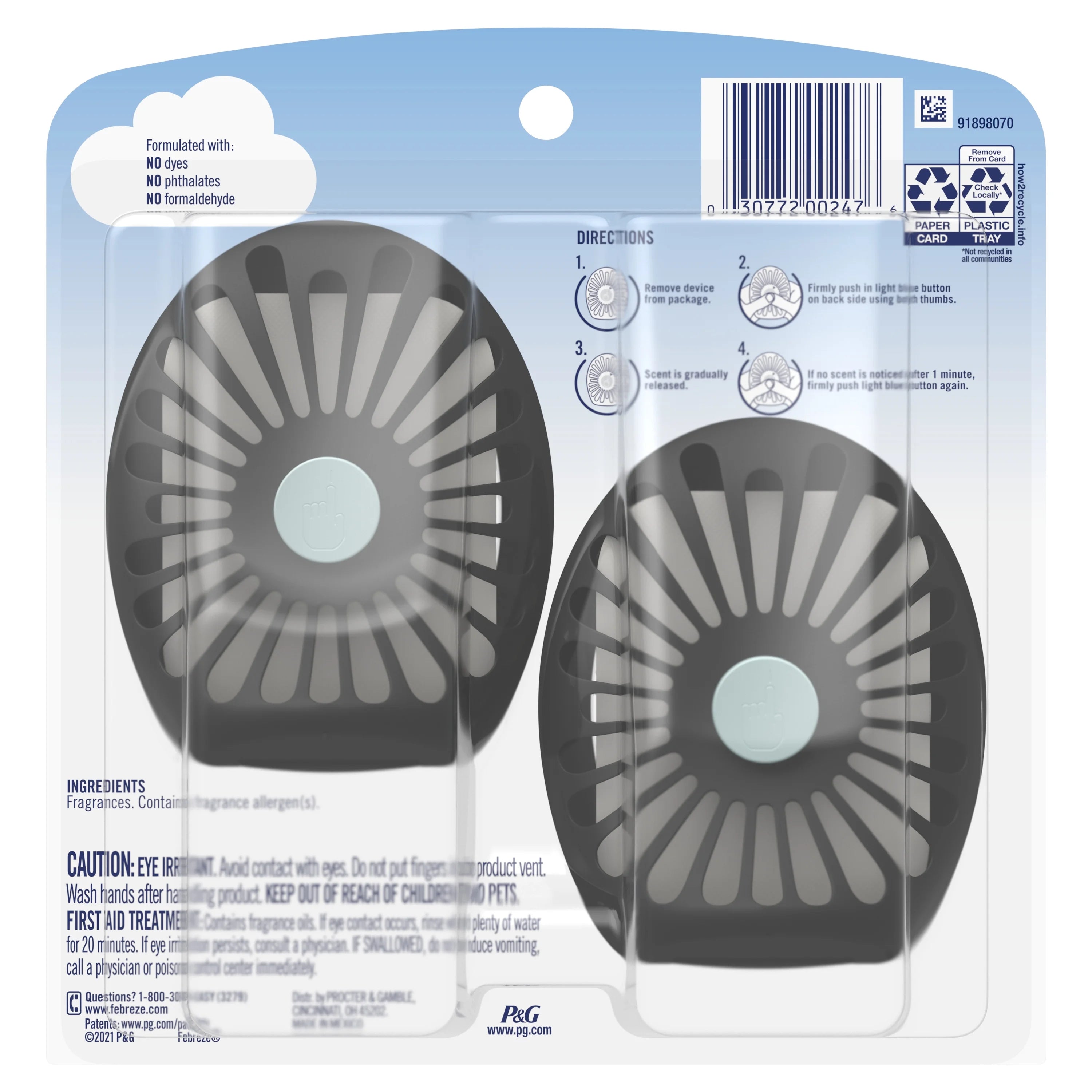 Febreze Odor Fighter Small Spaces Air Freshener Ember, .25 oz., Pack of 2 - View 6