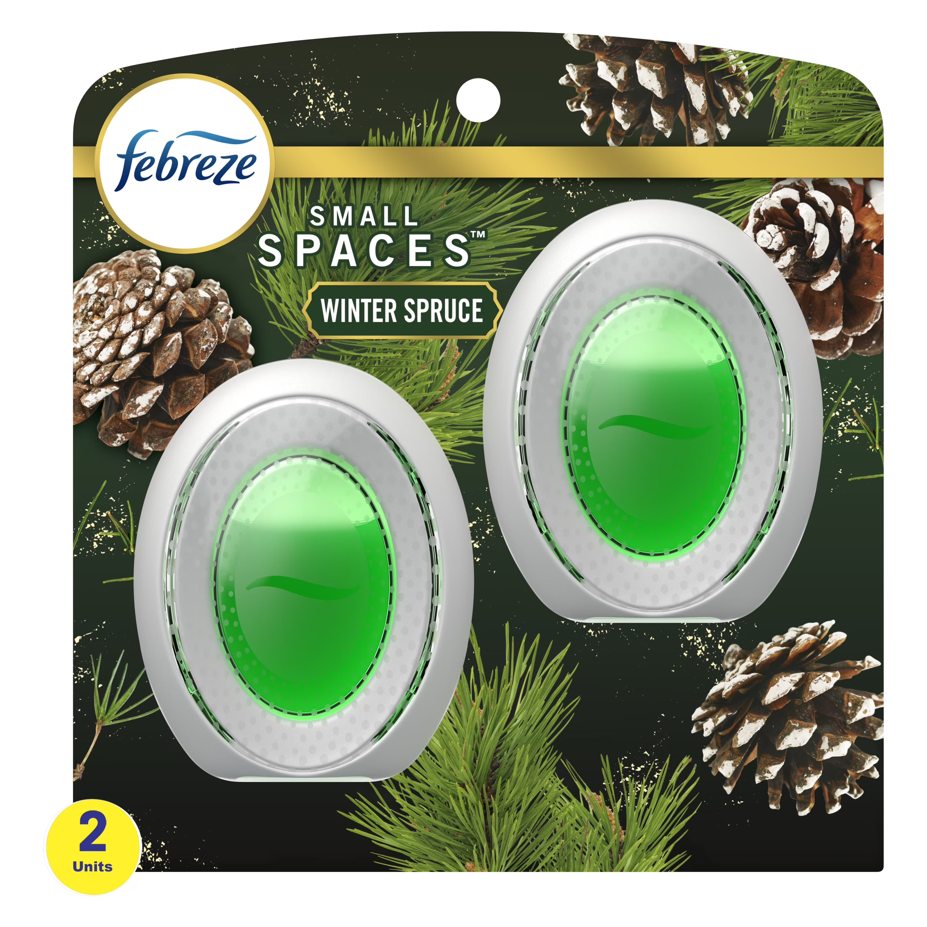 Febreze Small Spaces Holiday Air Freshener Winter Spruce Scent, .25 oz each,