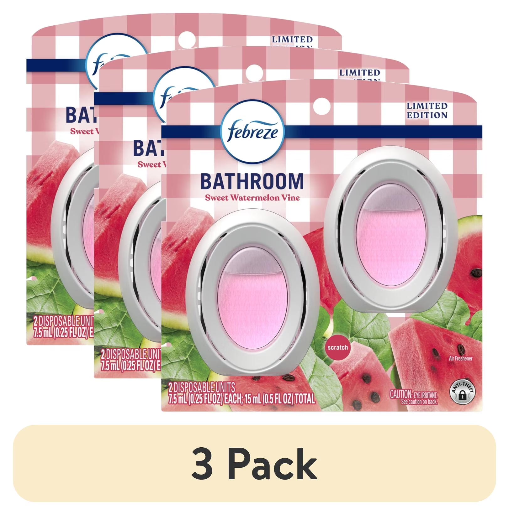 Febreze Bathroom Air Freshener, Small Spaces Odor-Fighting, Watermelon, 2 Count - View 2
