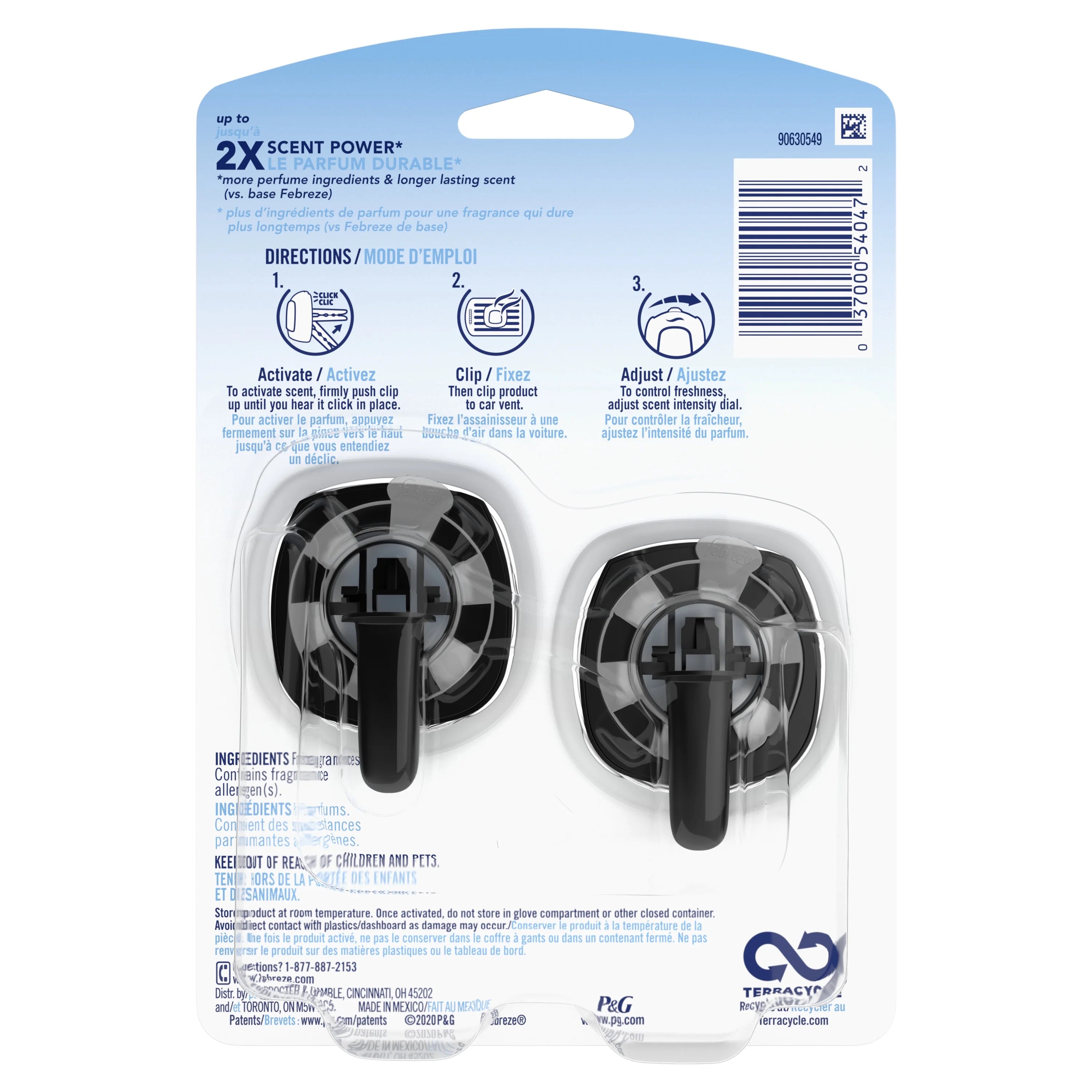 Febreze Unstopables Car Odor Eliminating Air Freshener, Fresh, 2 Count - View 4