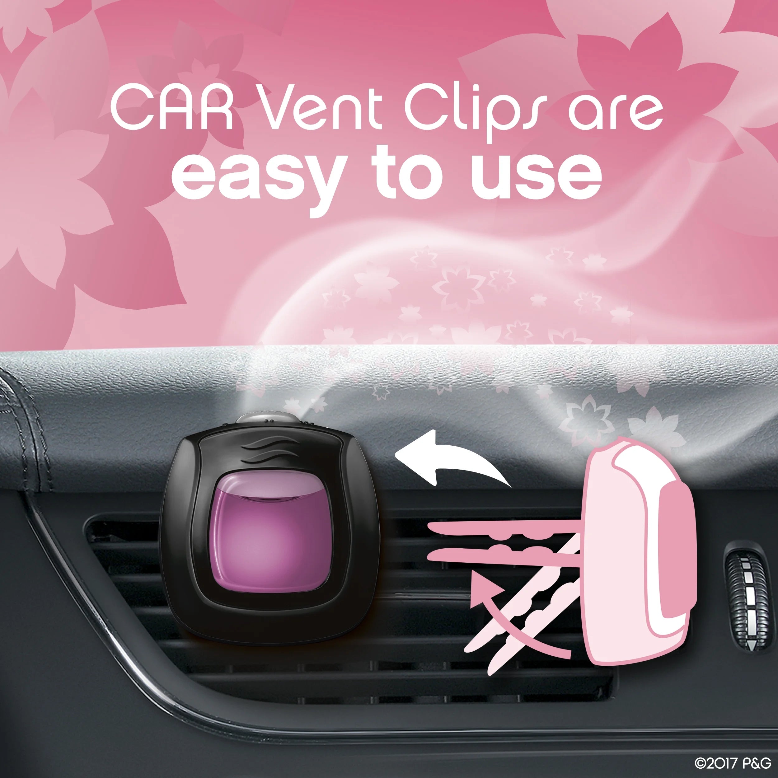 Febreze Car Unstopables Air Freshener Vent Clip, Shimmer, 2 count - View 3
