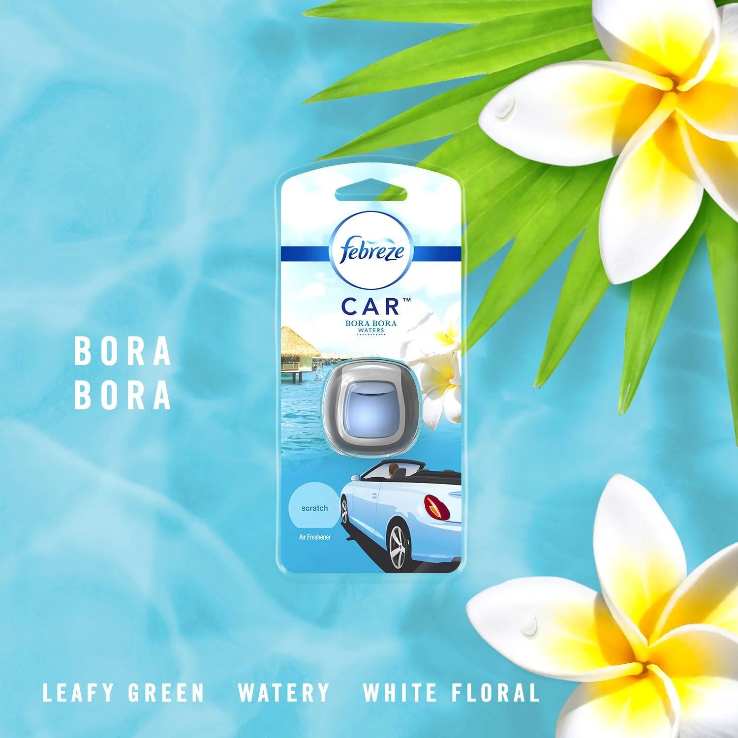 Febreze Car Odor Eliminating Air Freshener Vent Clip, Bora Bora Waters Scent, 2 - View 2