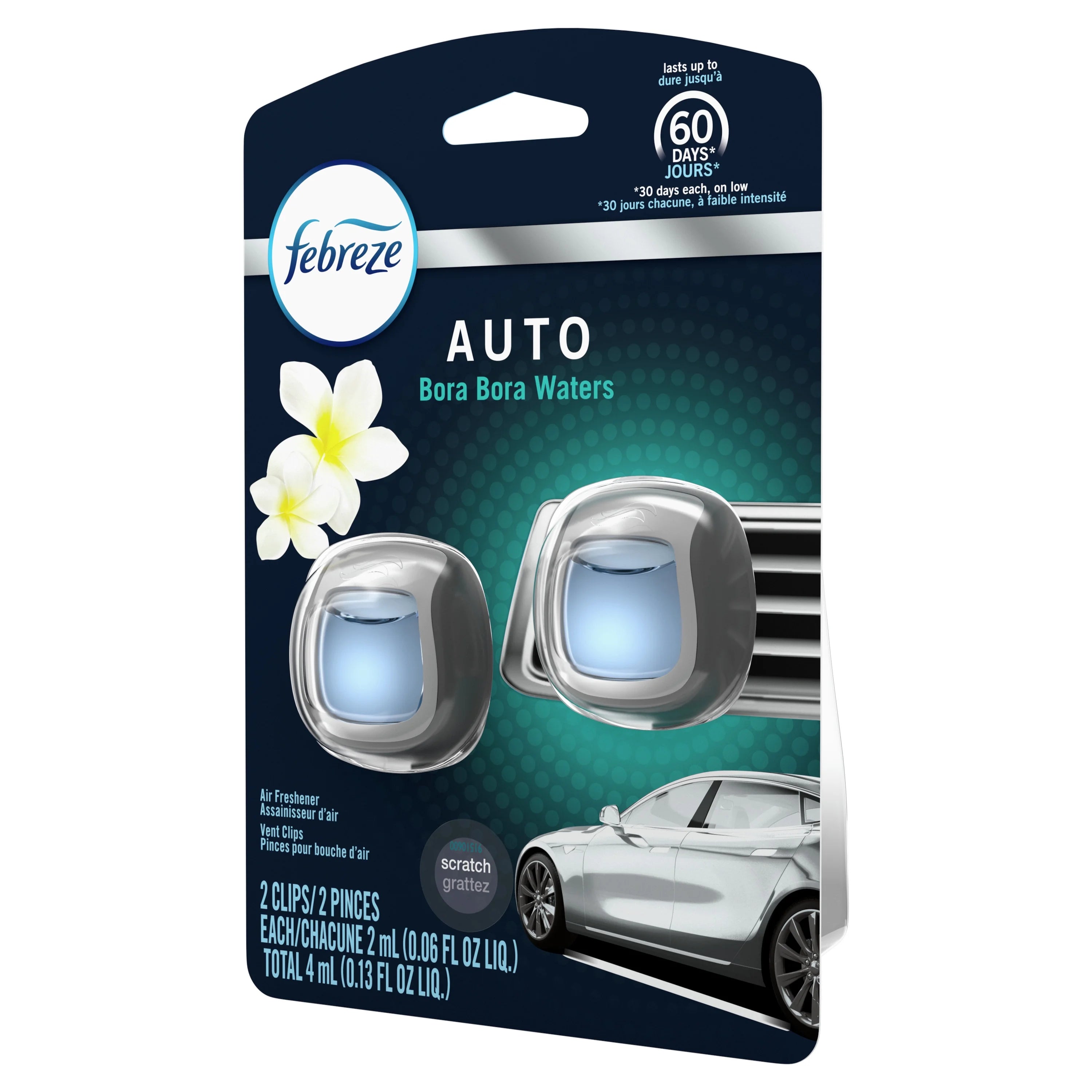Febreze Car Odor Eliminating Air Freshener Vent Clip, Bora Bora Waters Scent, 2 - View 3