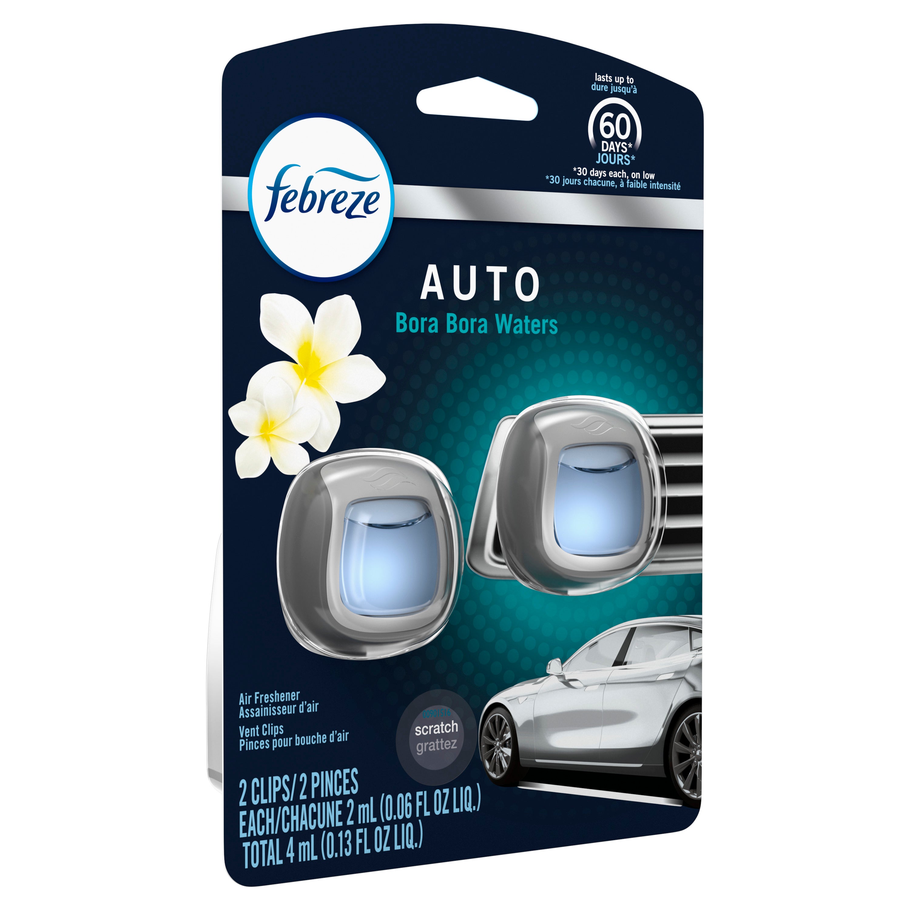 Febreze Car Odor Eliminating Air Freshener Vent Clip, Bora Bora Waters Scent, 2 - View 5