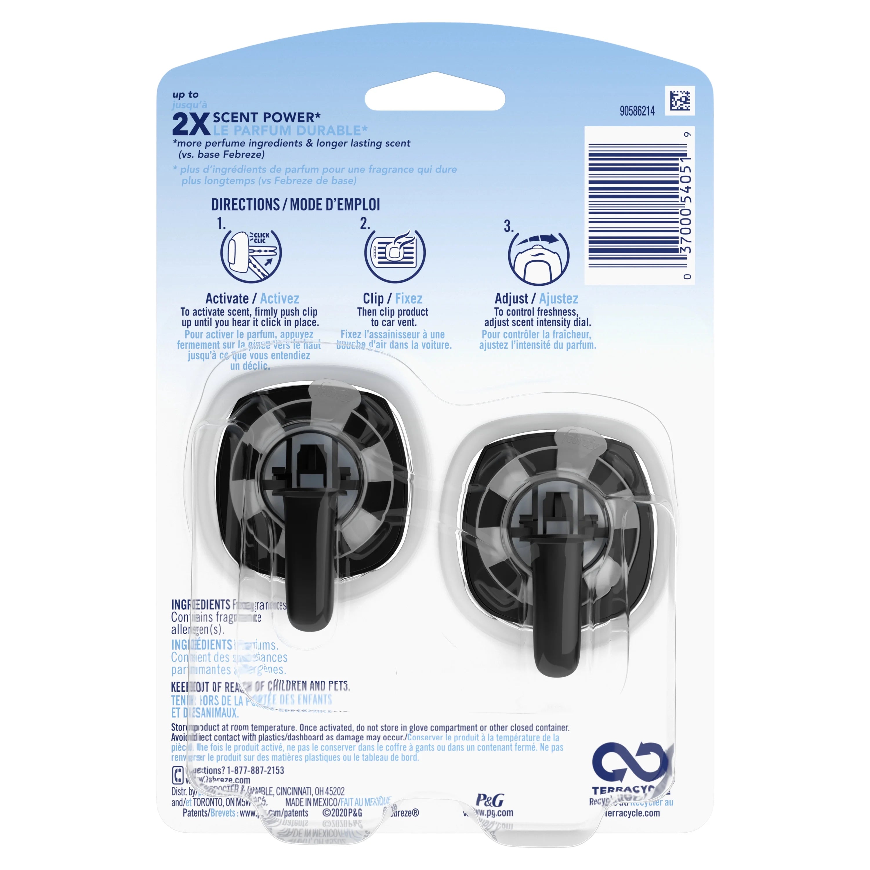 Febreze Unstopables Car Odor Eliminating Air Freshener, Shimmer, 2 Count - View 3