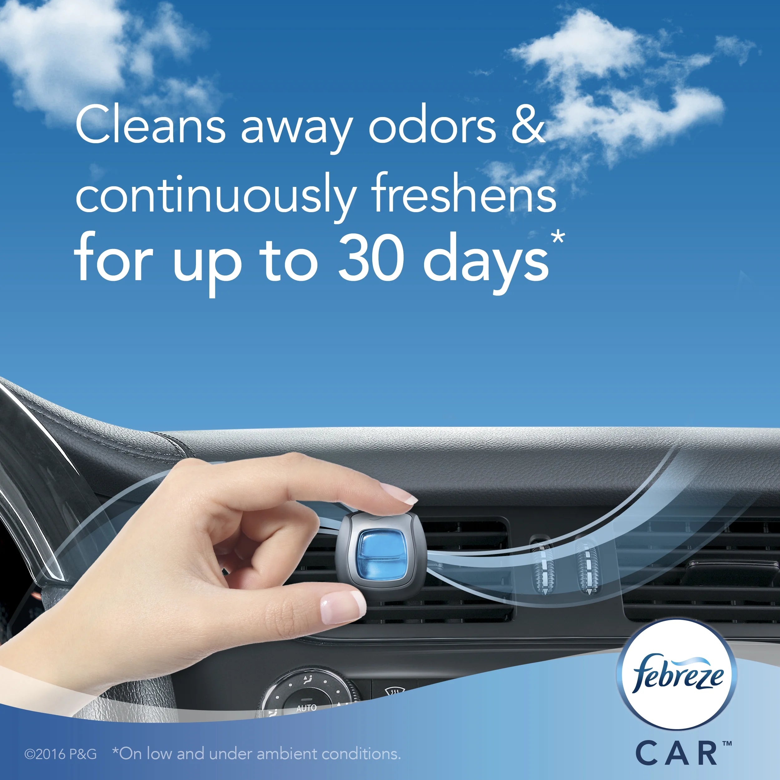 Febreze Car Air Freshener Vent Clip, Bora Bora Waters, 2 Count - View 3
