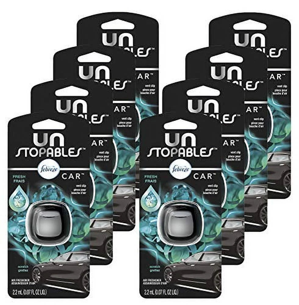 Febreze Car Unstopables Air Freshener Vent Clips, Fresh Scent, 8 Packs - View 2