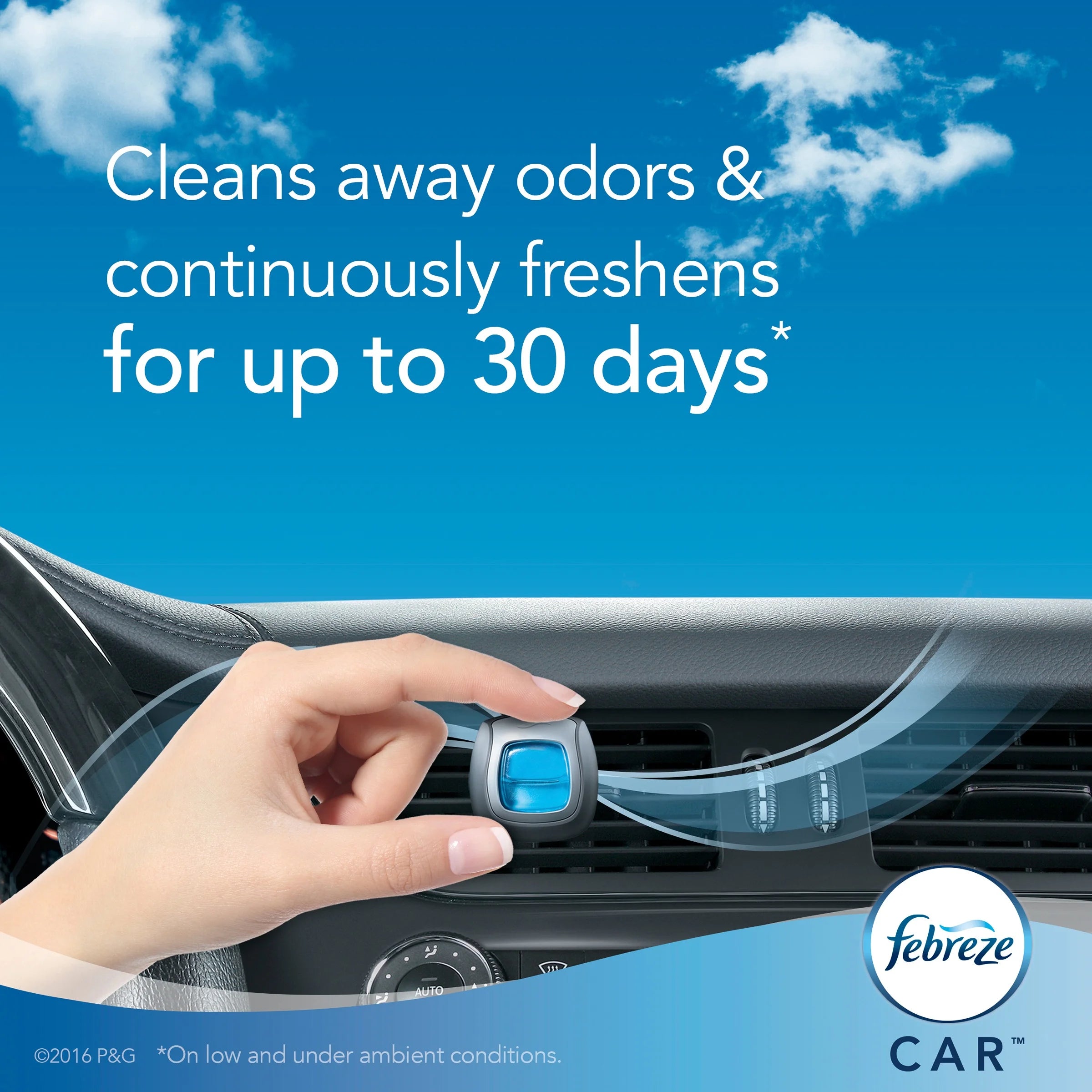 Febreze Car Air Freshener 5-Pack, 4 Gain Original Scent + 1 Heavy Duty - View 3