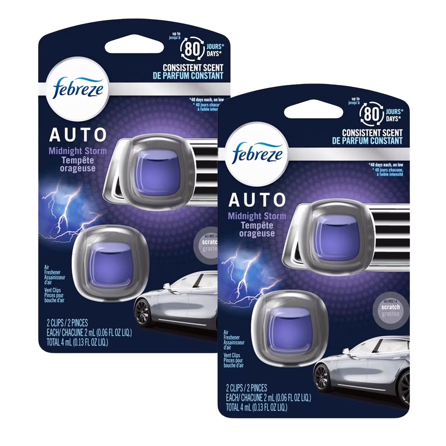 Febreze Car Air Freshener Vent Clips, Midnight Storm Scent, 2-Clips: Automotive