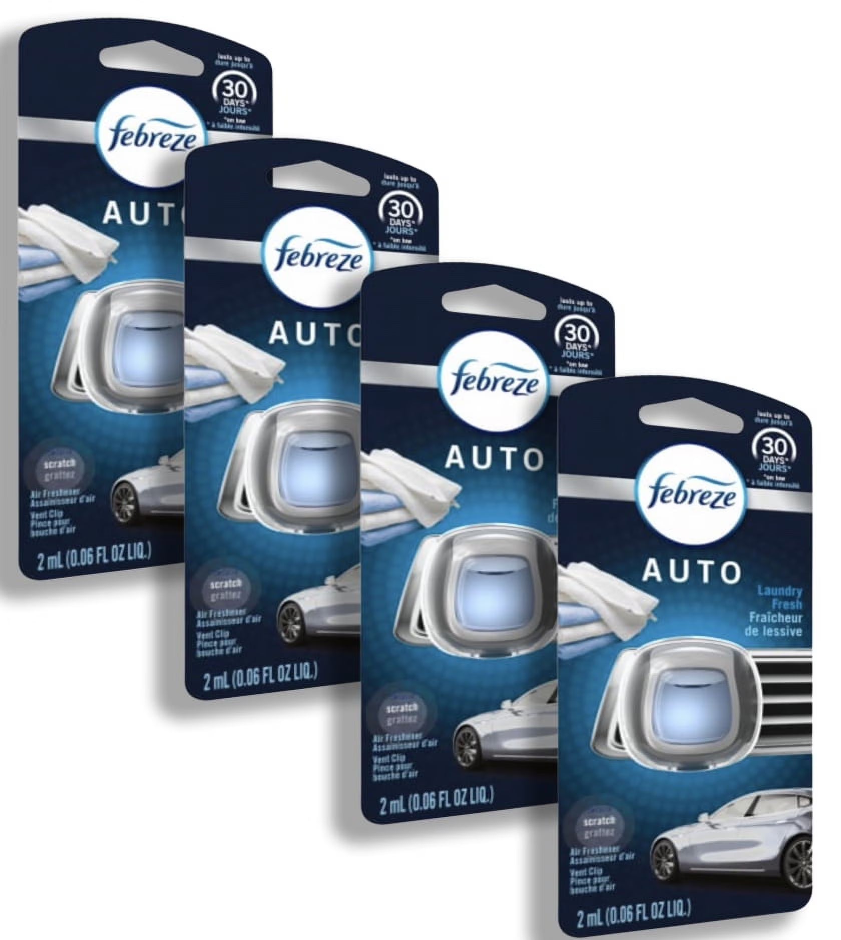 Febreze Car Vent Clip Air Freshener, Odor Eliminator for Strong Odors, Up to 30