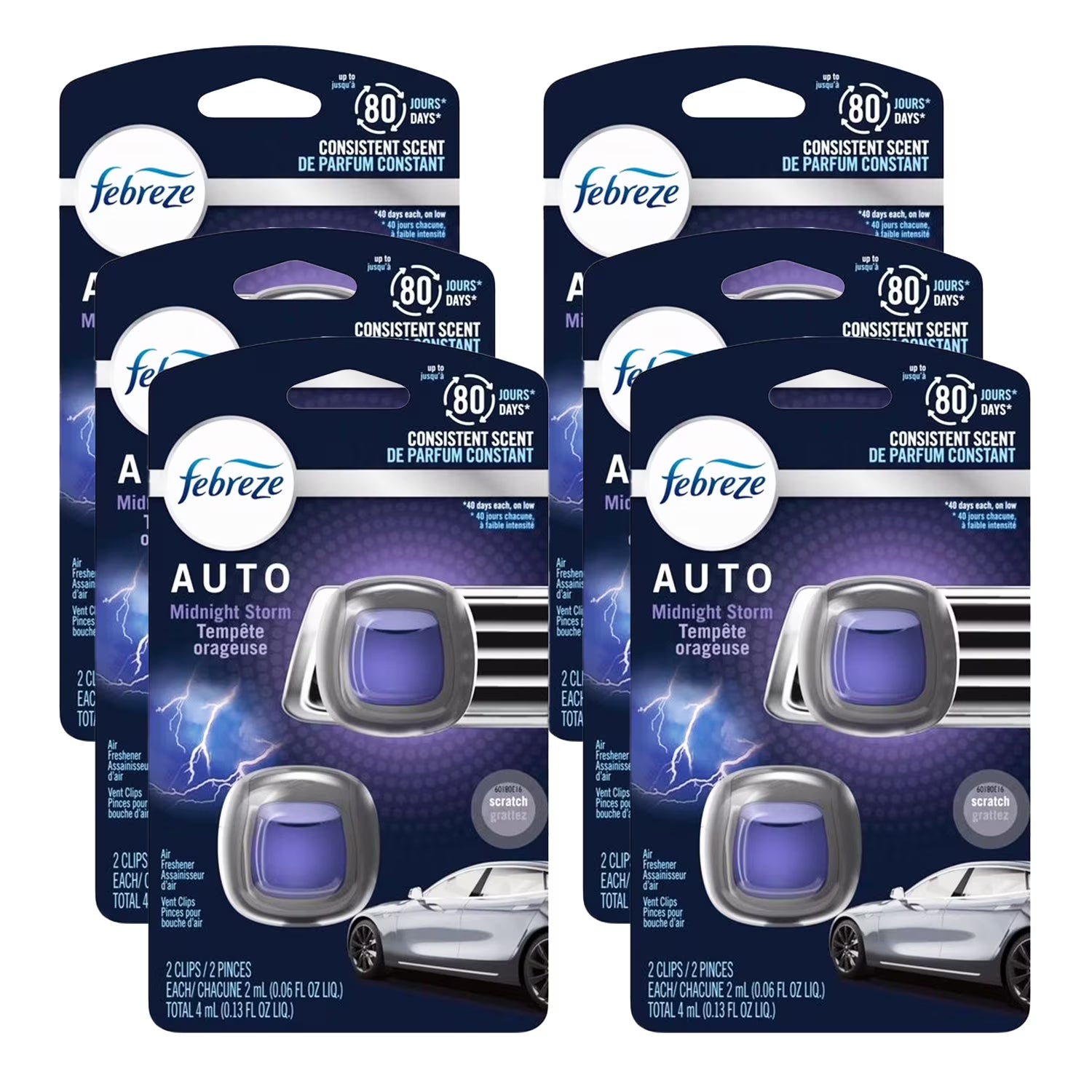 Febreze Car Air Freshener Vent Clips, Midnight Storm Scent, 2-Clips: Automotive