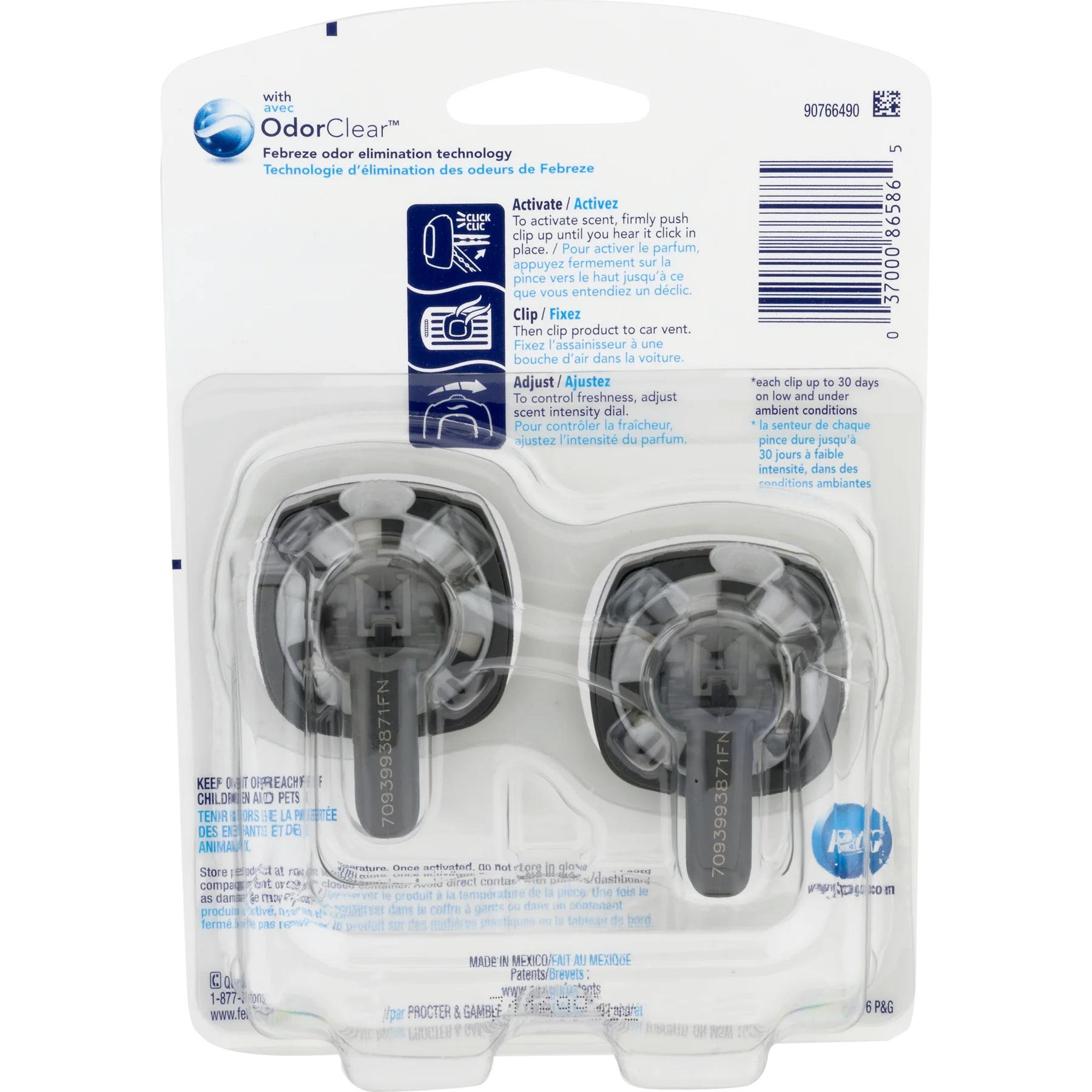 Febreze Car Odor-Eliminating Air Freshener, Gain Original, 2 Ct - View 5