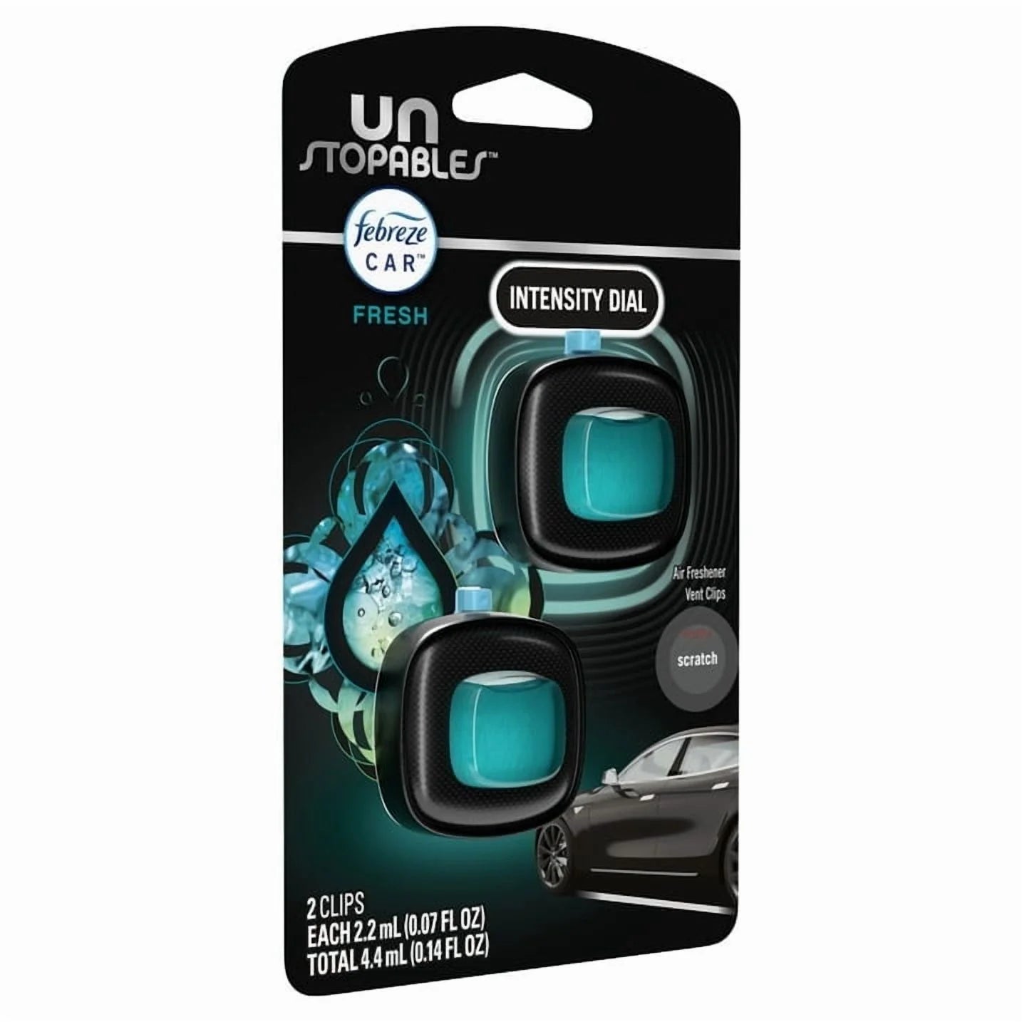 Febreze Car Air Freshener, Odor-Fighting Car Vent Clip, Unstopables Fresh, 2 - View 4