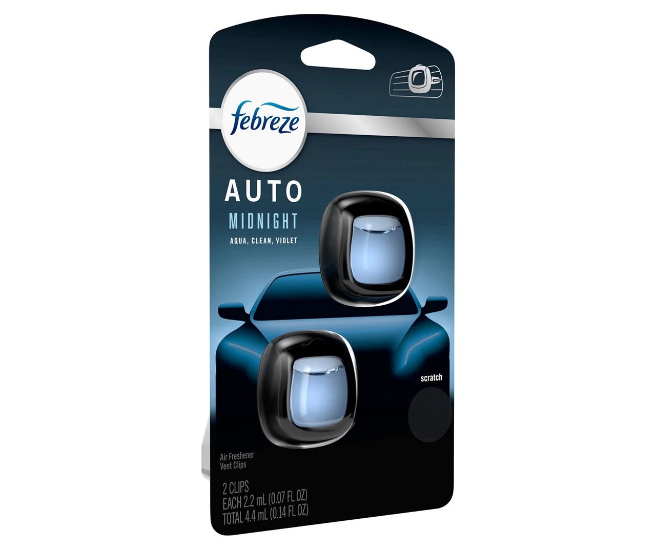 Febreze Midnight Storm Car Air Freshener Vent Clip, 2-Pack - View 3
