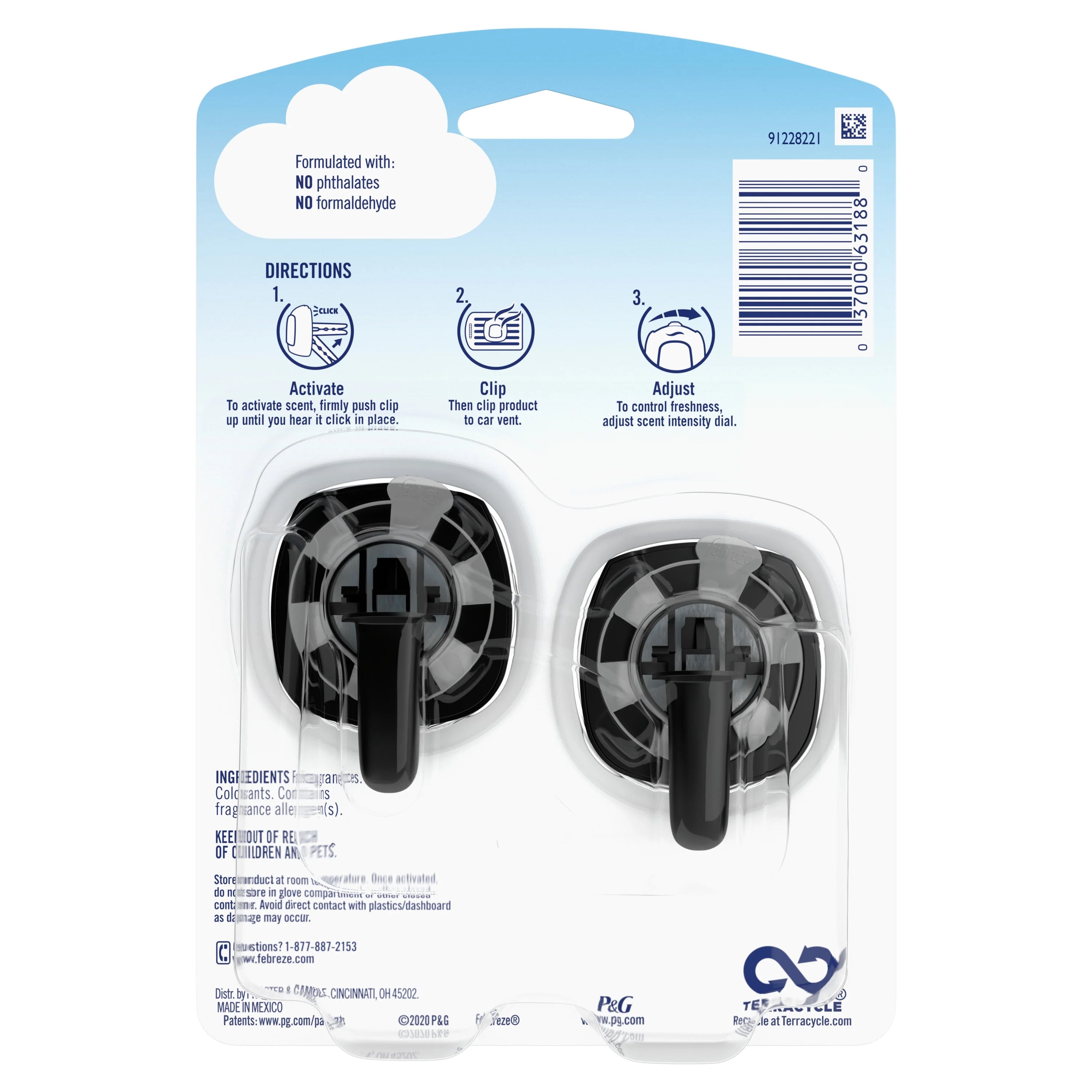 Febreze Car Odor Eliminating Air Freshener Vent Clips, Fresh Scent, 2 Count - View 2