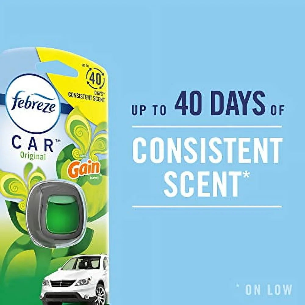 Febreze Car Air Freshener, Car Vent Clip and Odor Fighter, Gain Original Scent, - View 2