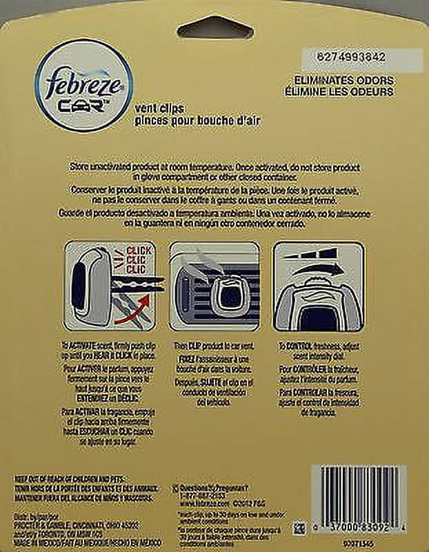 Febreze Car Vent Clips Air Freshener, Hawaiian Aloha, .06 Oz, 3 Ct - View 2
