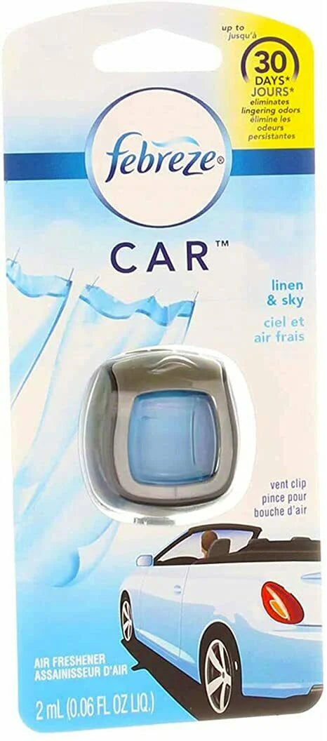 Febreze Car Vent Clips Air Freshener and Odor Eliminator, Linen and Sky -16 Pack - View 2