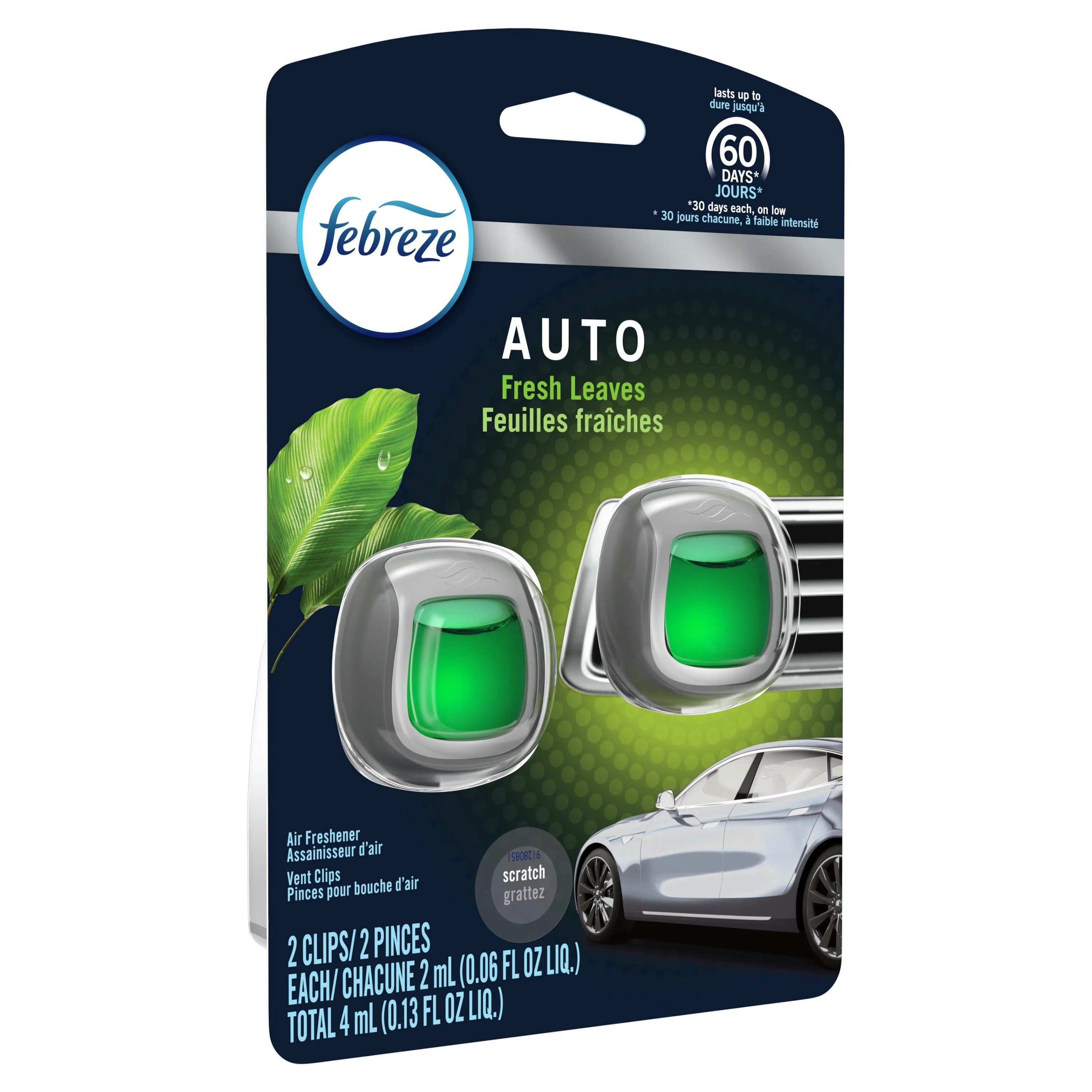 Febreze AUTO Odor-Eliminating Car Freshener Vent Clip Fresh Leaves, .06 Oz. Car - View 2
