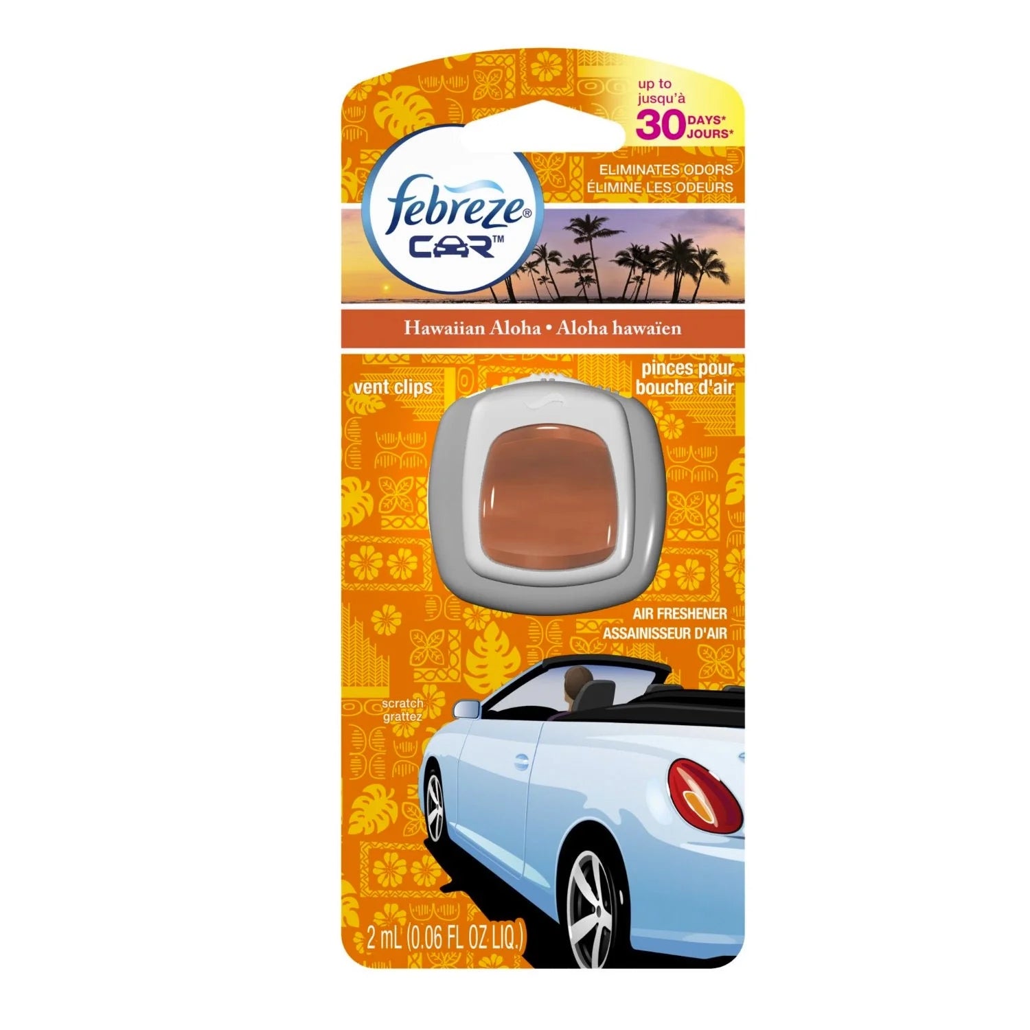 Febreze Car Vent Clips Air Freshener & Odor Eliminator Hawaiian Aloha - 2 PACK - View 6