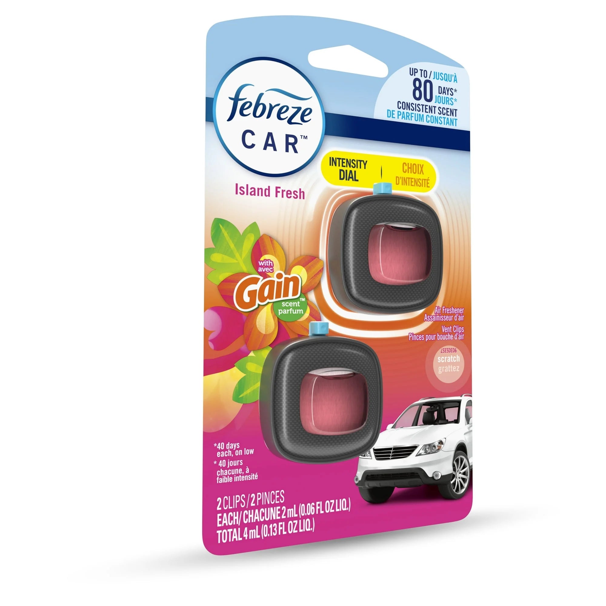 ( 300000 Pack ) Febreze Car Air Freshener, Odor-Fighting Car Vent Clip, Gain - View 2