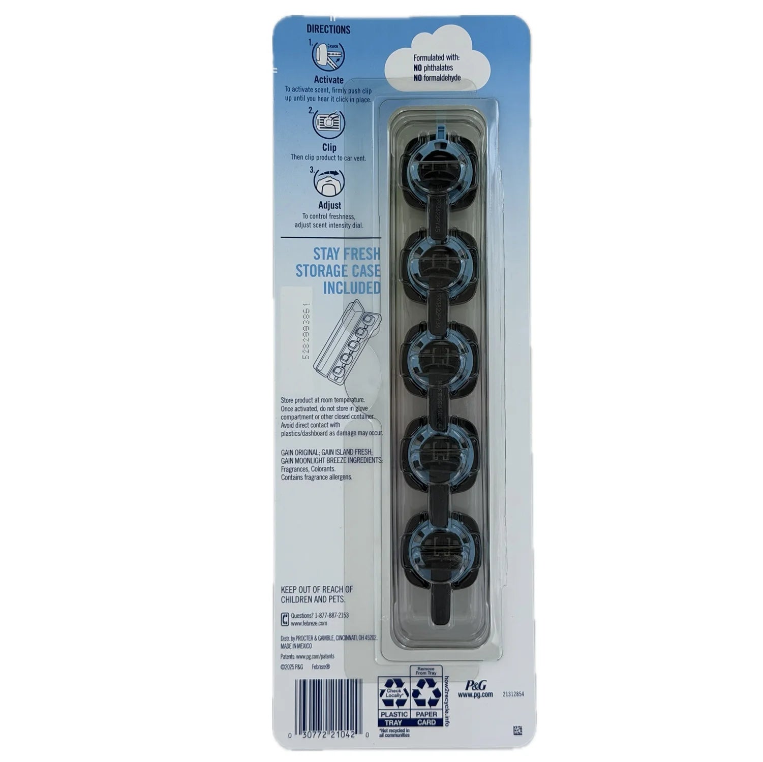 Febreze Car Air Freshener Vent Clips, Mixed Scent, 5 Count - View 3