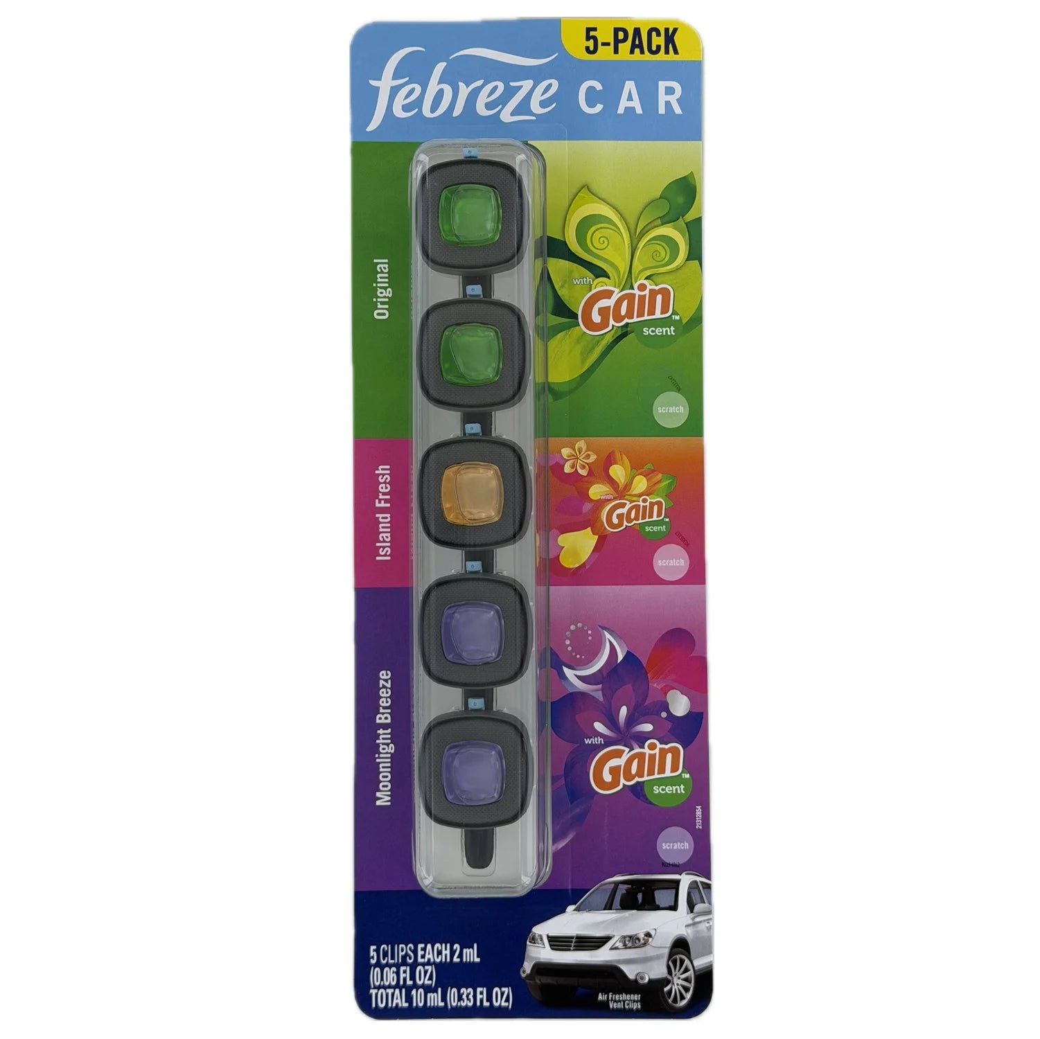 Febreze Car Air Freshener Vent Clips, Mixed Scent, 5 Count - View 4