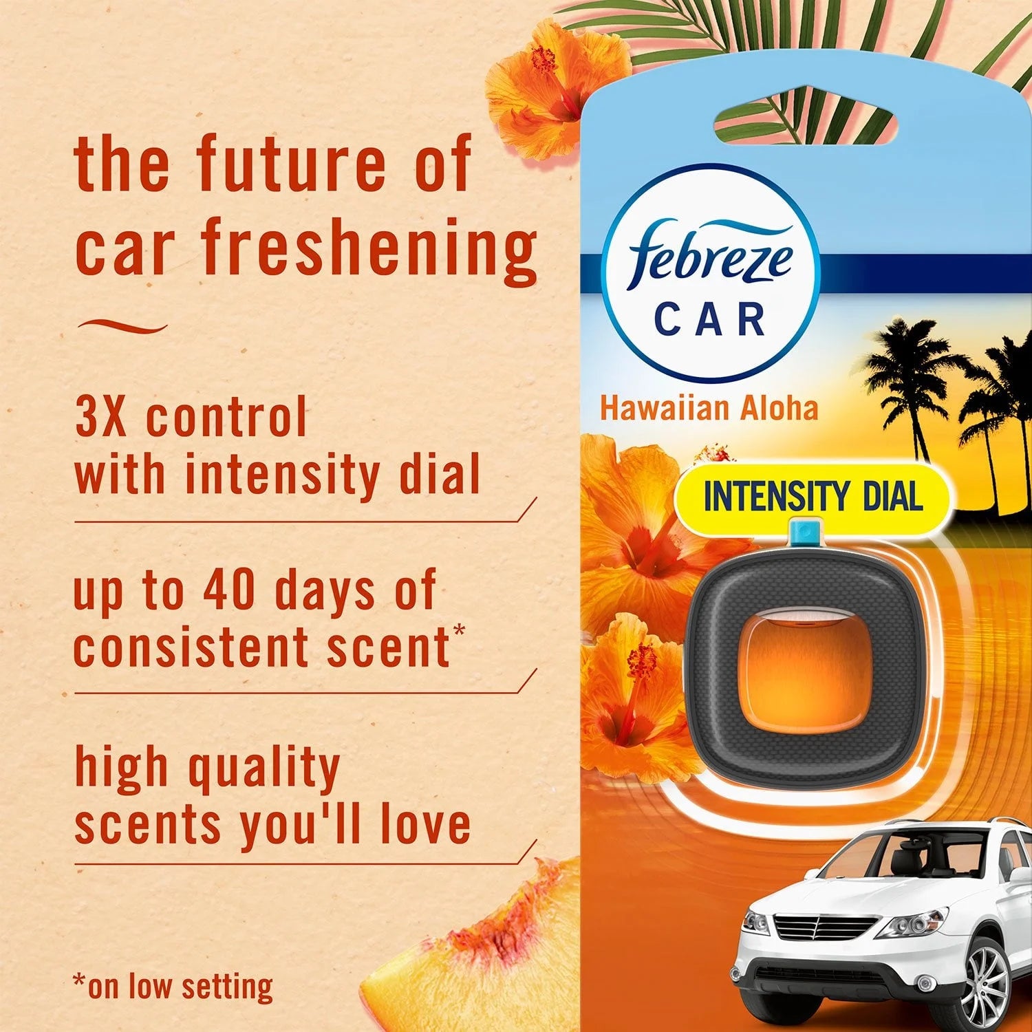 Febreze Car Air Freshener Vent Clips, Midnight Storm and Hawaiian Aloha, 5 ct. - View 5