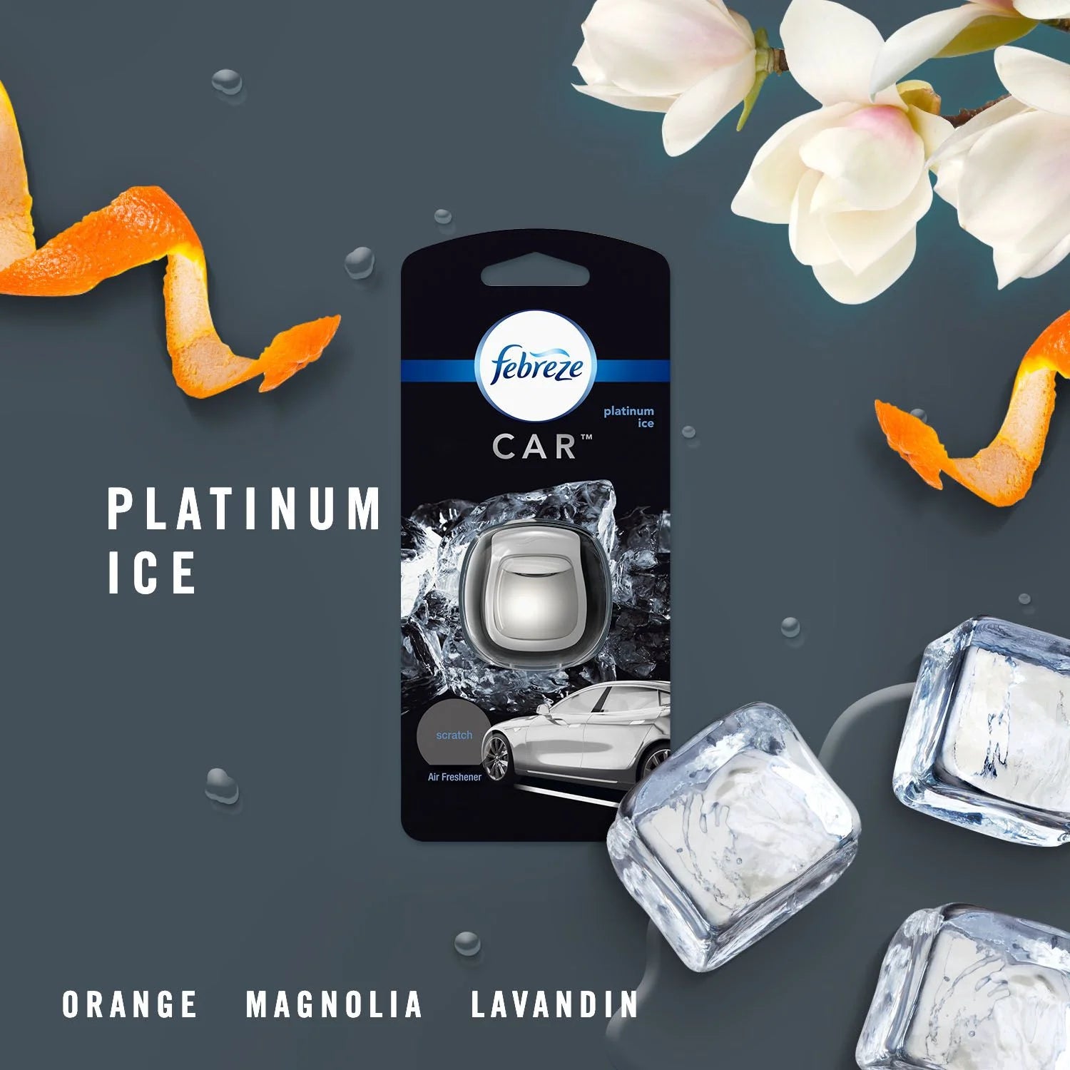Febreze Car Odor-Eliminating Air Freshener, Platinum Ice, 1 ct - View 6
