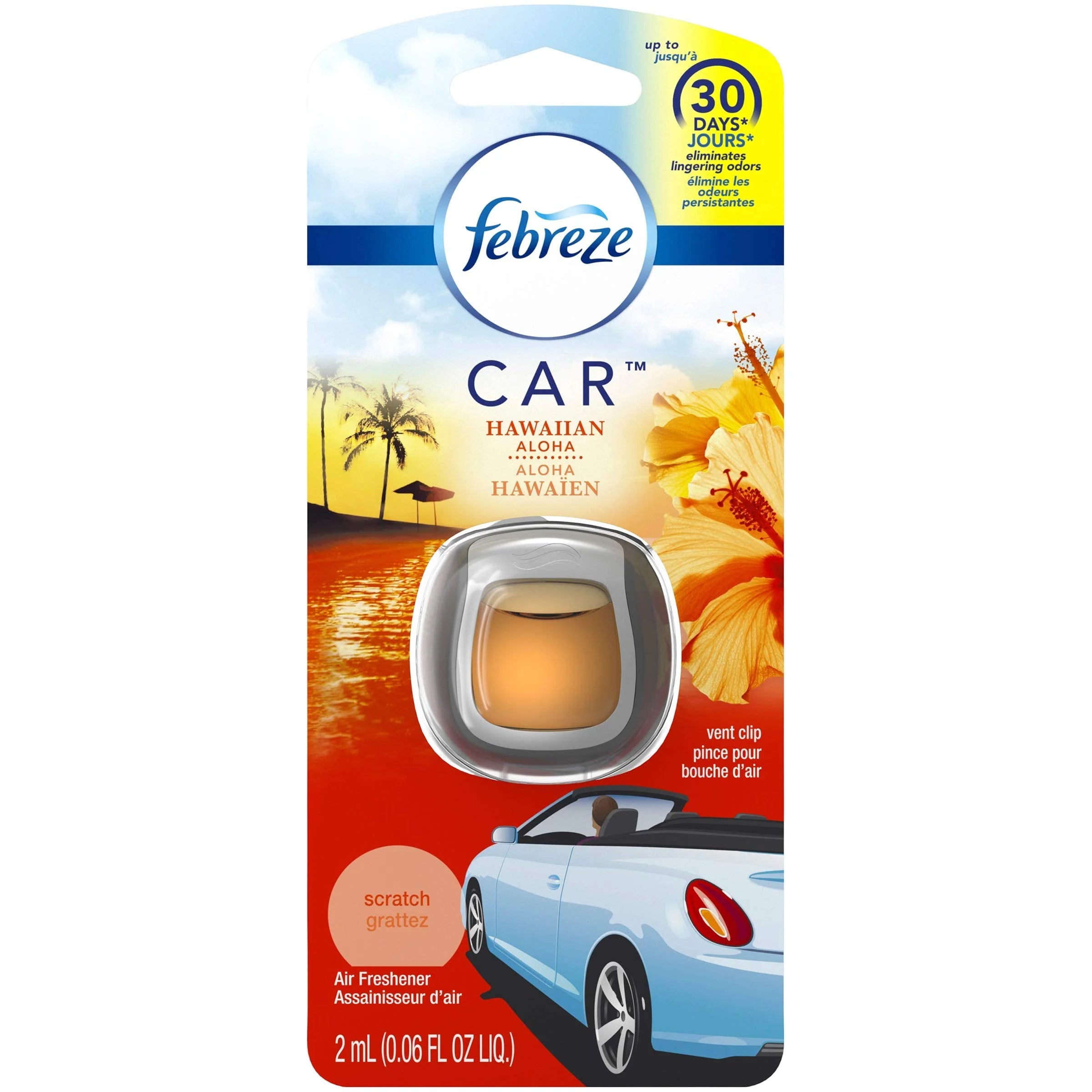 Febreze Odorclear Car Vent Air Freshener Clip, Hawaiian Aloha - 8 Pack X 0.06 - View 2