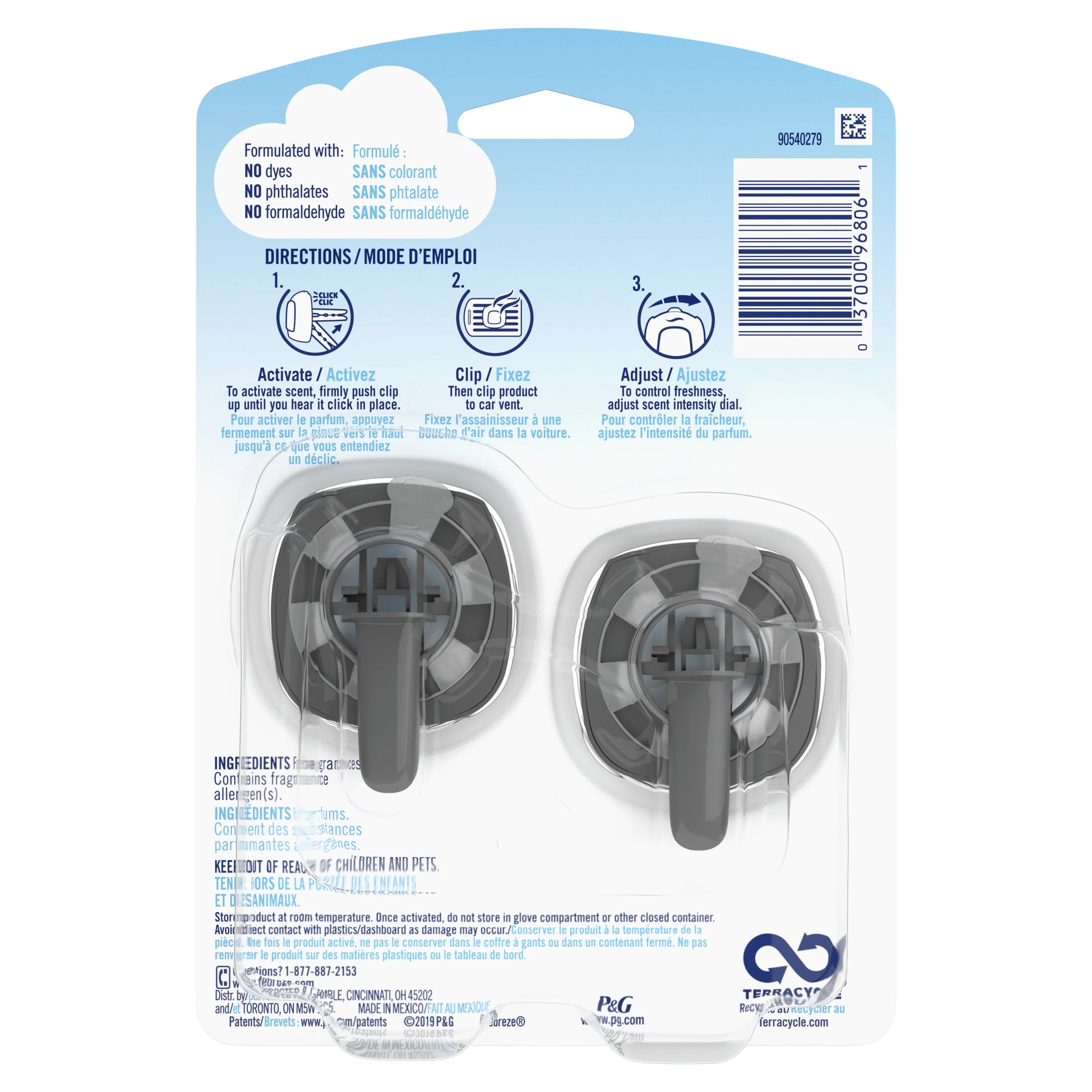 Febreze Car Odor Eliminating Air Freshener, Midnight Storm, 2 Count - View 2