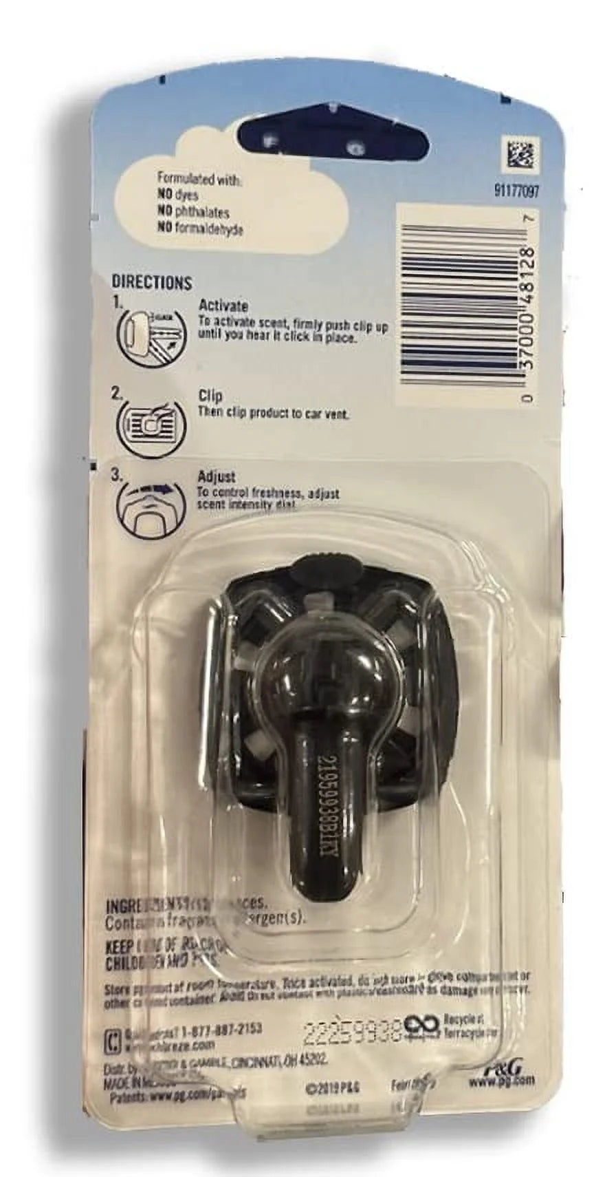 Febreze Car Vent Clip Air Freshener, Odor Eliminator for Strong Odors, Up to 30 - View 2