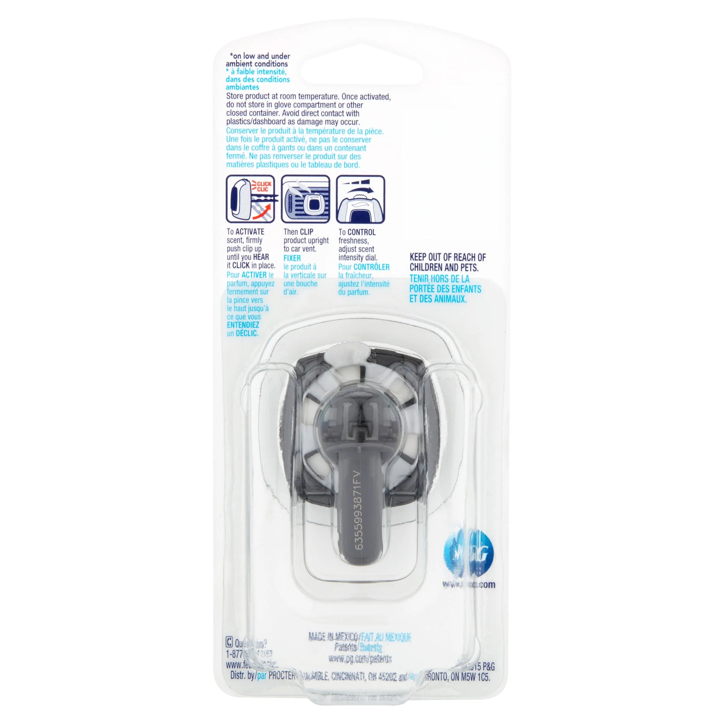 Febreze CAR Vent Clip Happy Spring Juicy Petals Air Freshener, 0.06 fl oz - View 3