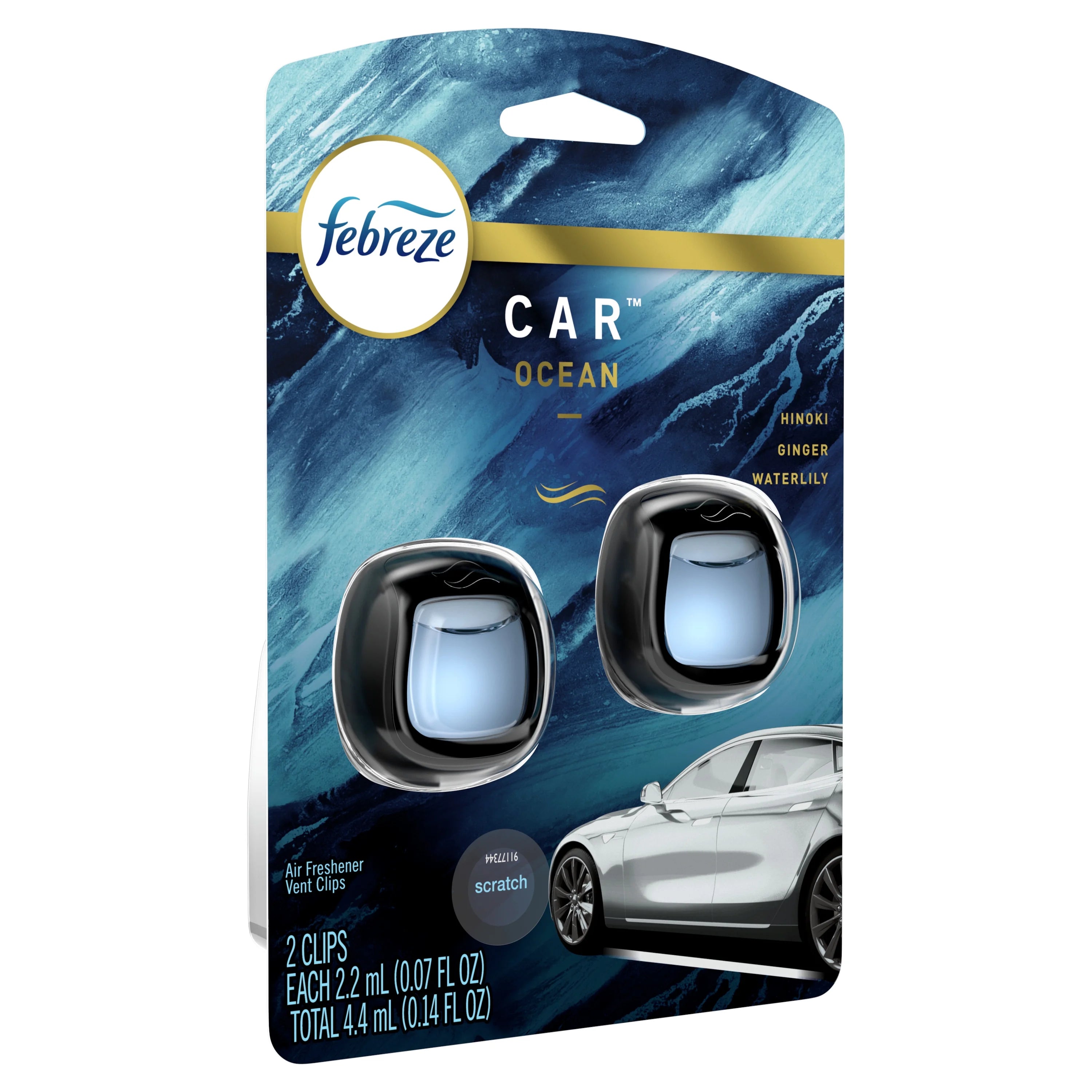 Febreze Car Odor-Eliminating Air Freshener, Ocean, 2 Ct - View 6