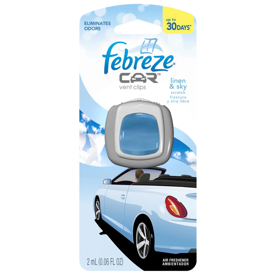 Febreze Car Vent Clips Air Freshener & Odor Eliminator Linen and Sky - 2 PACK - View 6