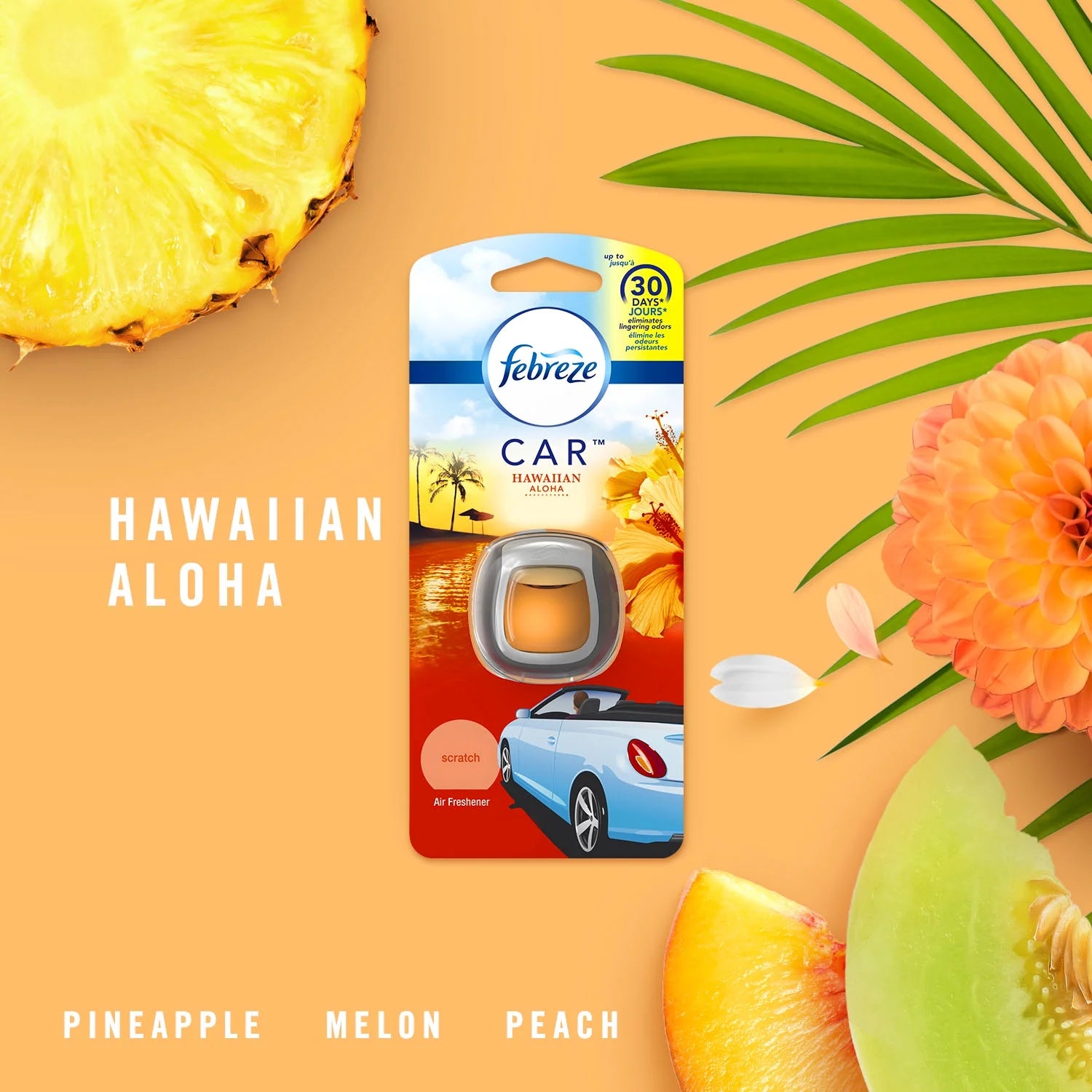 Febreze Car Odor-Eliminating Air Freshener, Hawaiian Aloha, 2 Ct - View 6