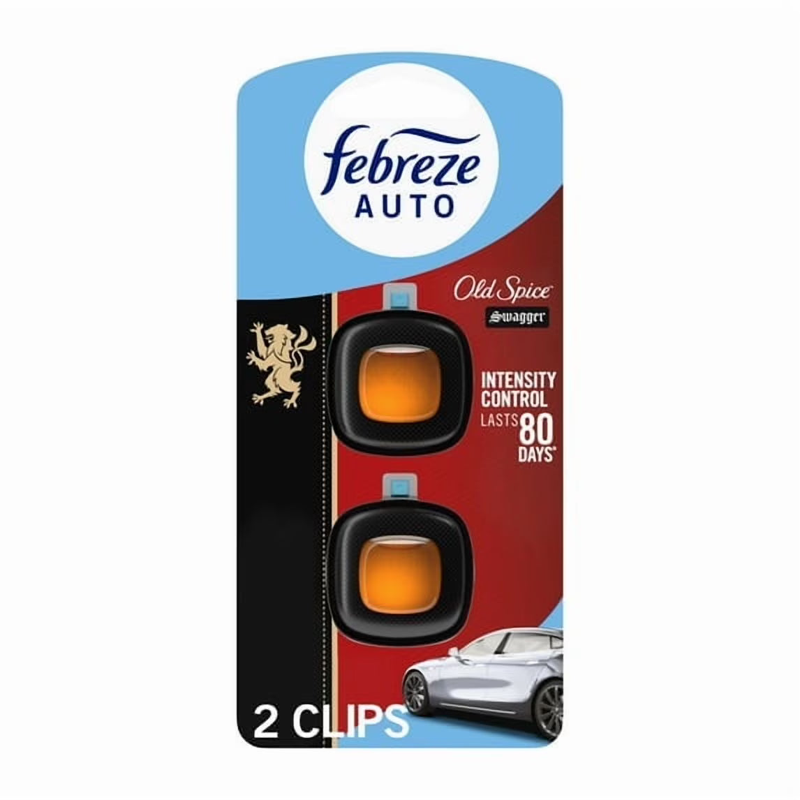 (2 pack ) Febreze AUTO Car Air Freshener, Odor-Fighting Car Vent Clip, Old