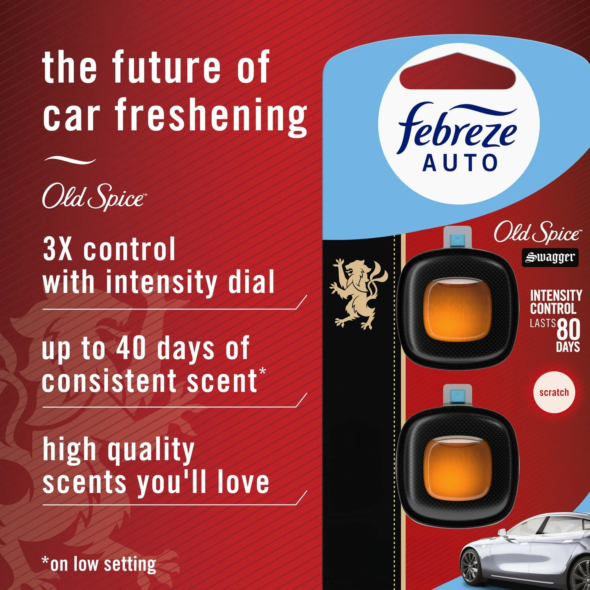 (2 pack ) Febreze AUTO Car Air Freshener, Odor-Fighting Car Vent Clip, Old - View 2