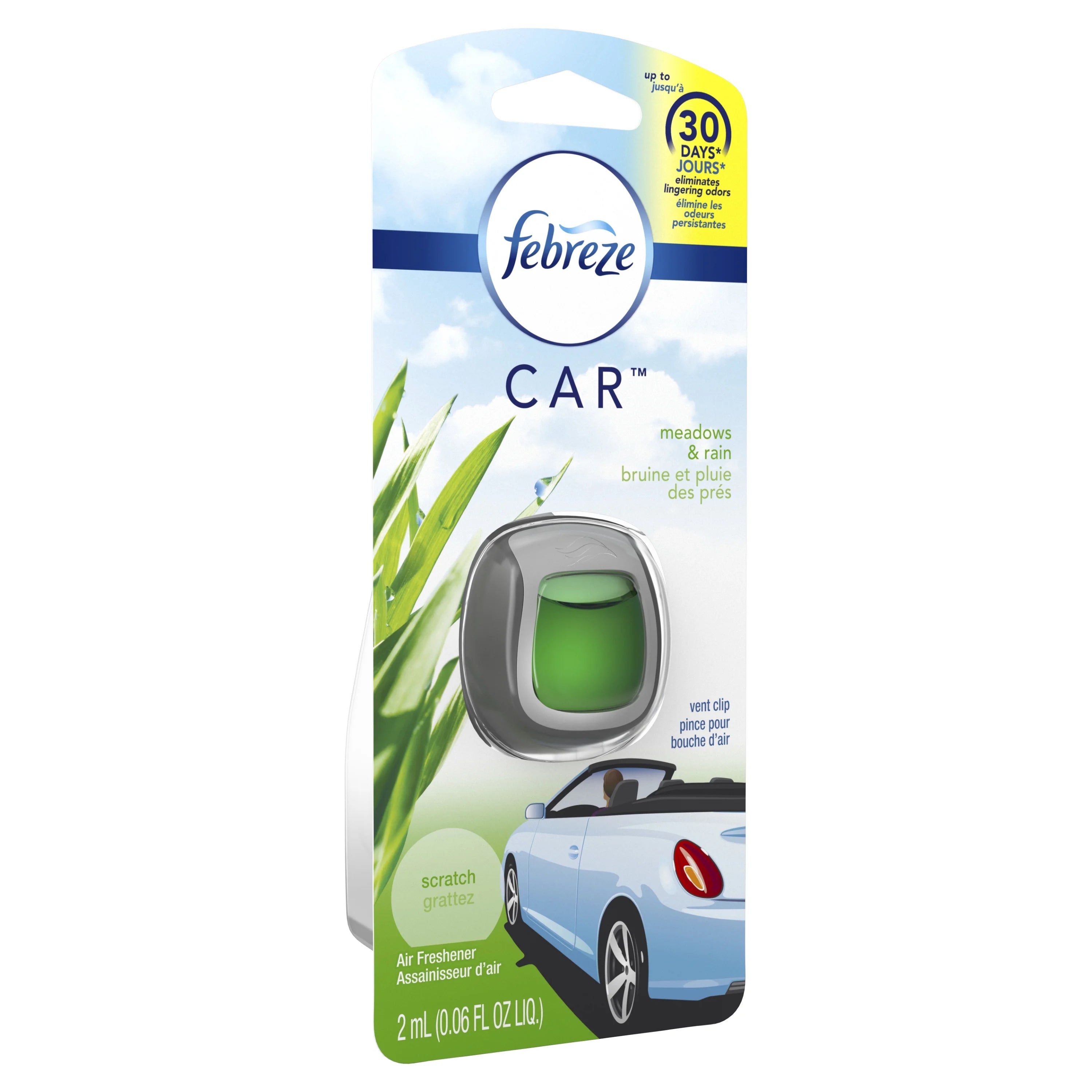 Febreze Car Air Freshener Vent Clip, Meadows & Rain, 1 Count - View 3