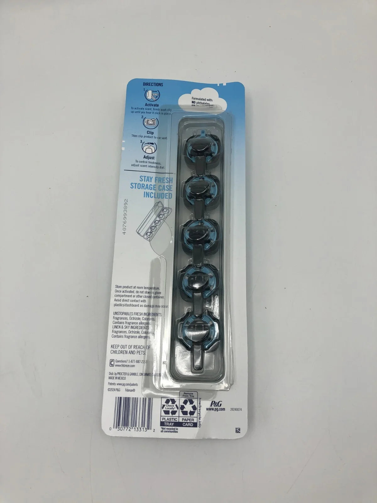 Febreze Air Freshener Car Vent Clips Assortment, 5 Count (Linen & Sky + Fresh) - View 3