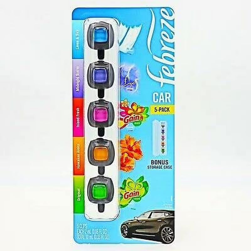 Febreze Air Freshener Car Vent Clips, Variety (5 Count)