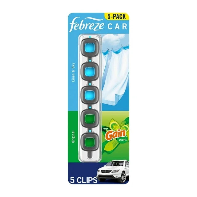 Febreze Car Air Freshener Vent Clips – Choose Scent (5 Clips + Storage - View 2