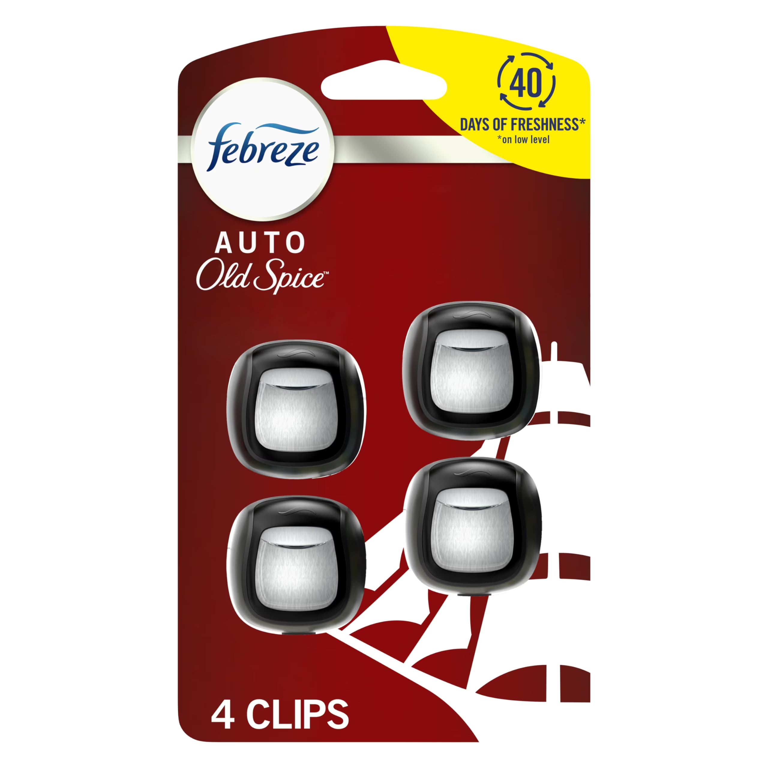 Febreze Car Air Freshener Vent Clip Old Spice Scent, .07 oz. Car Vent Clip,